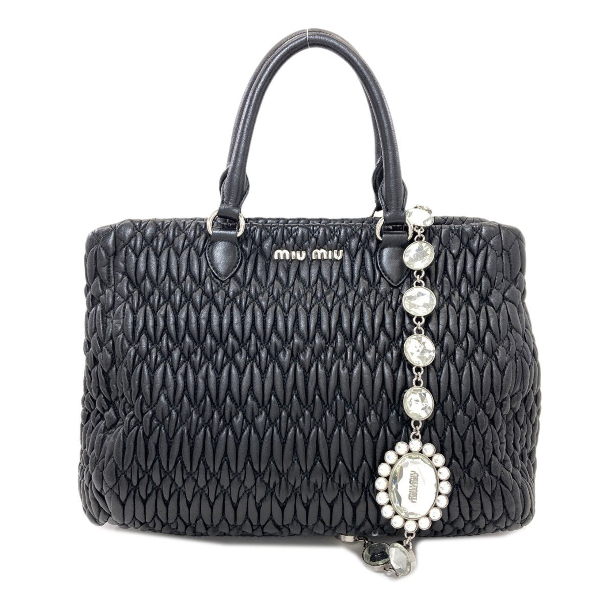 Miu Miu Black Leather Tote Bag (Pre-Owned)