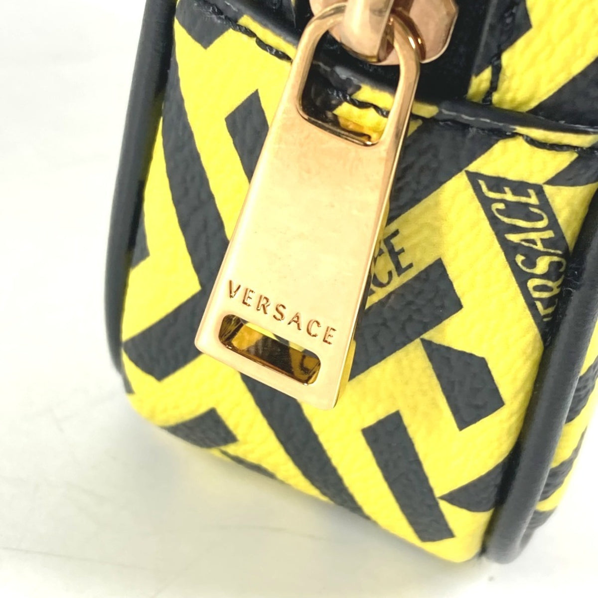 Versace Black Yellow Leather Pouch (Pre-Owned)