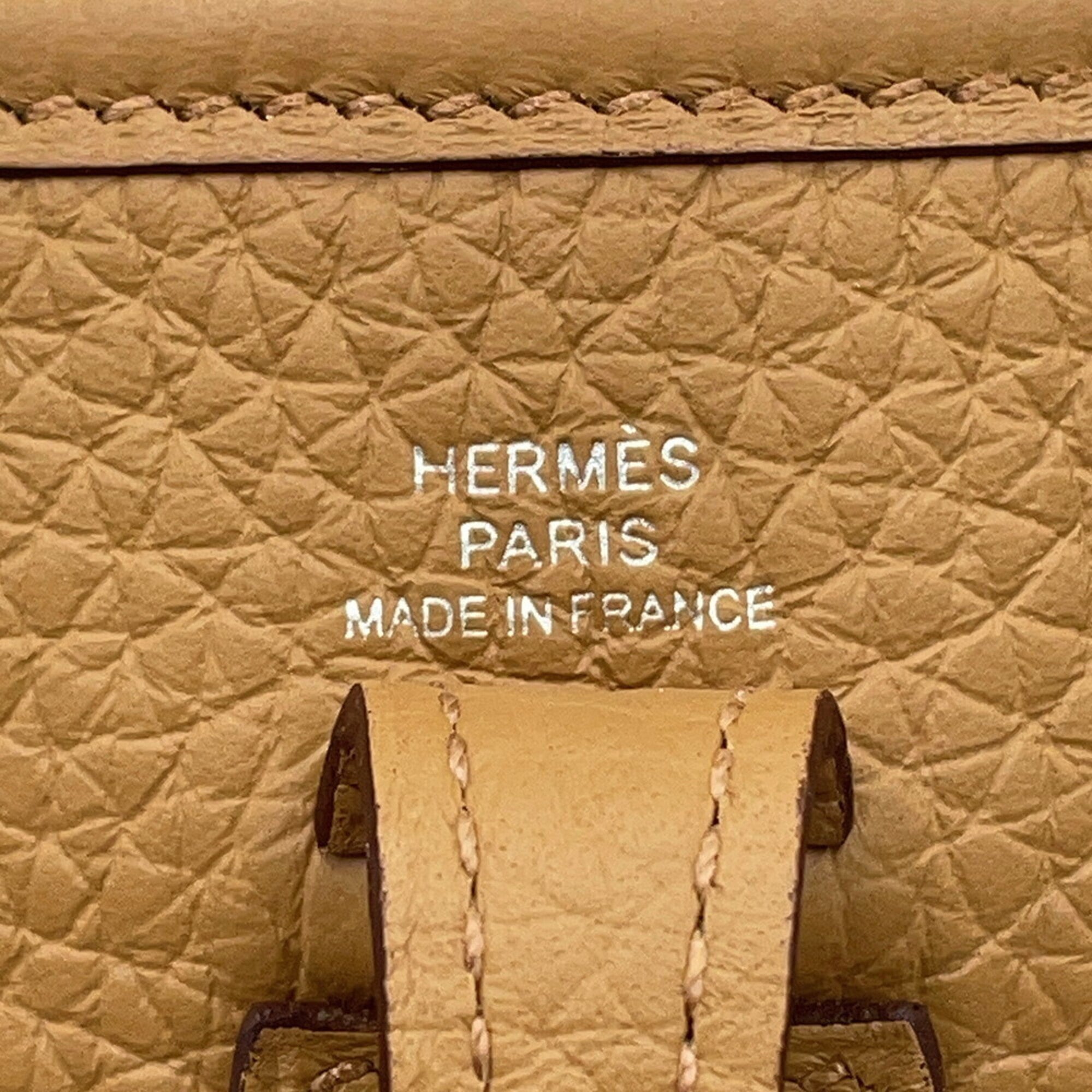 Hermes Evelyne Silver Taurillon Clemence Leather Handbag Shoulder Bag (Pre-Owned)