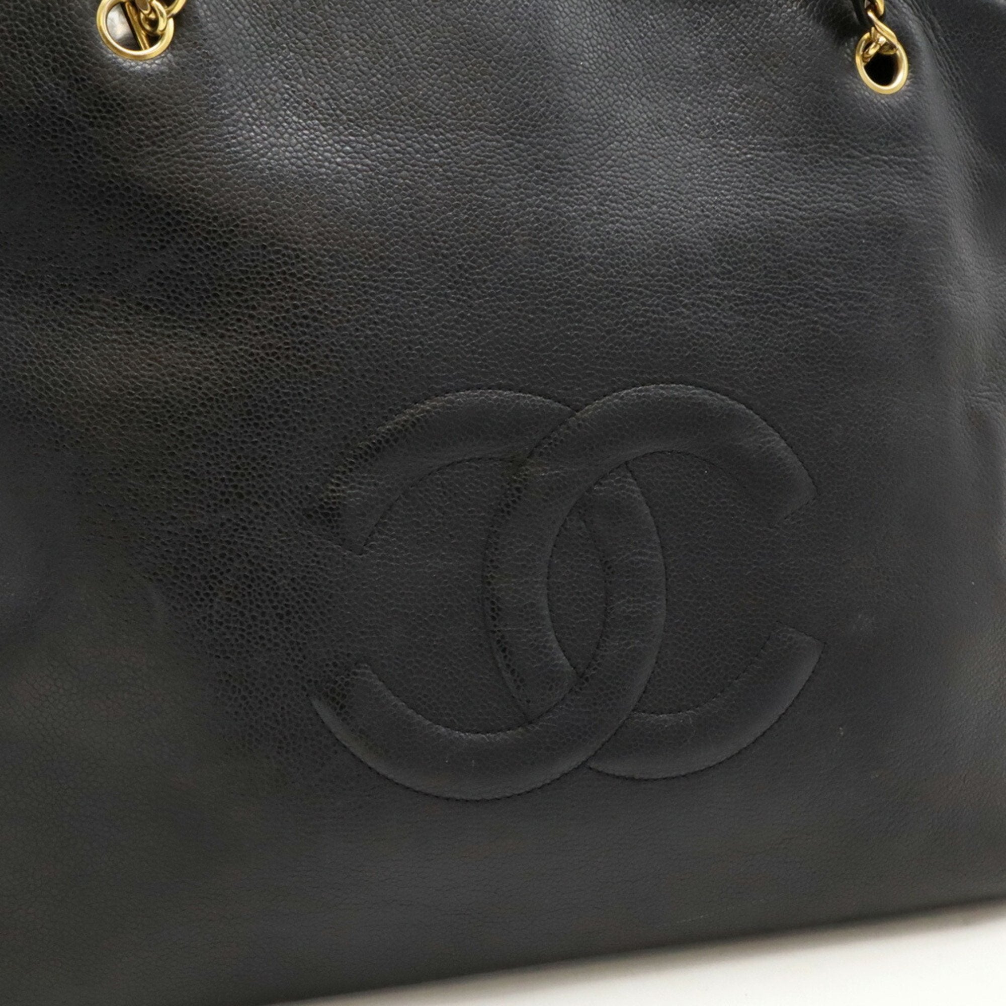 Chanel Caviar Skin Black Caviar Leather Shoulder Bag Tote Bag (Pre-Owned)