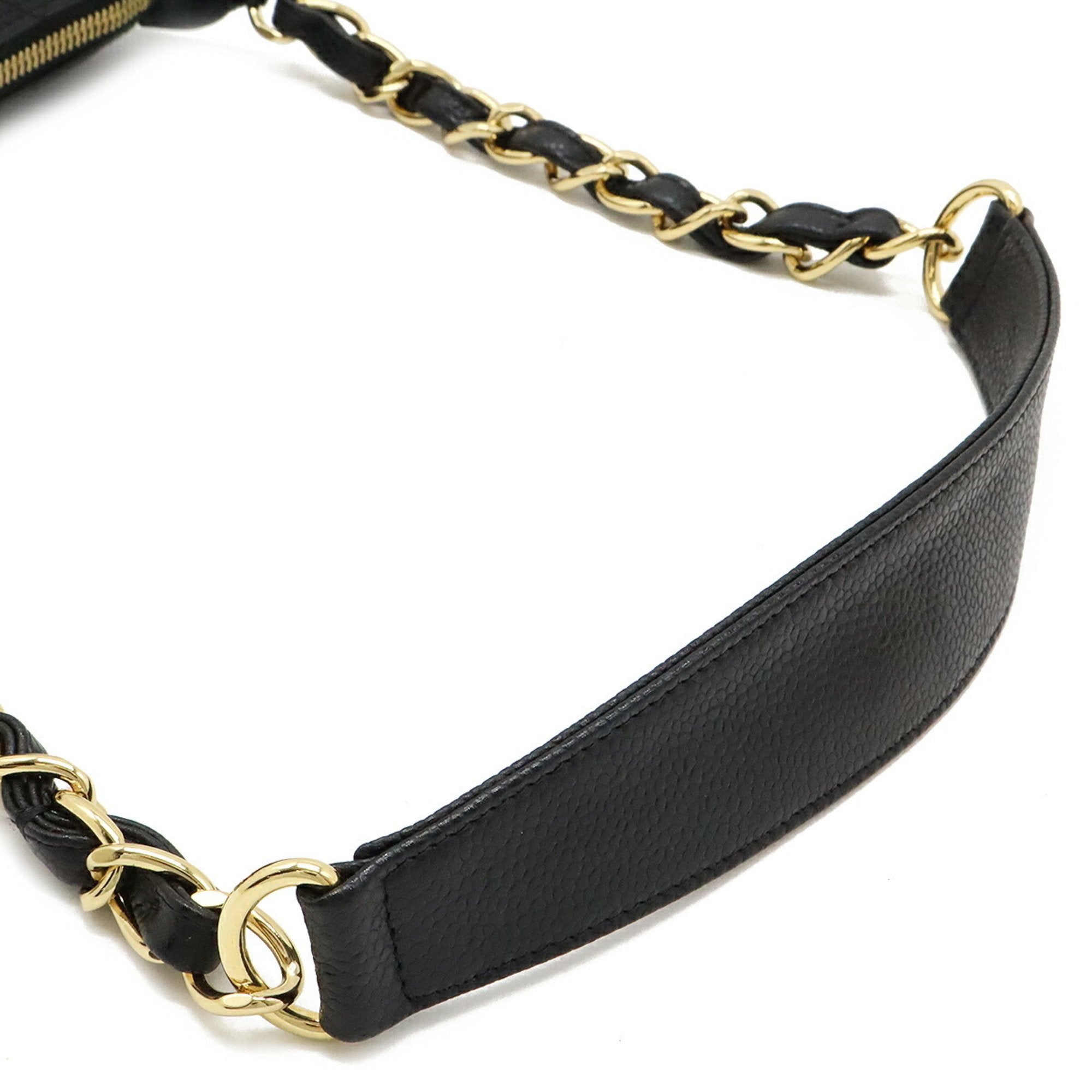 Chanel Black Caviar Leather Shoulder Bag (Pre-Owned)