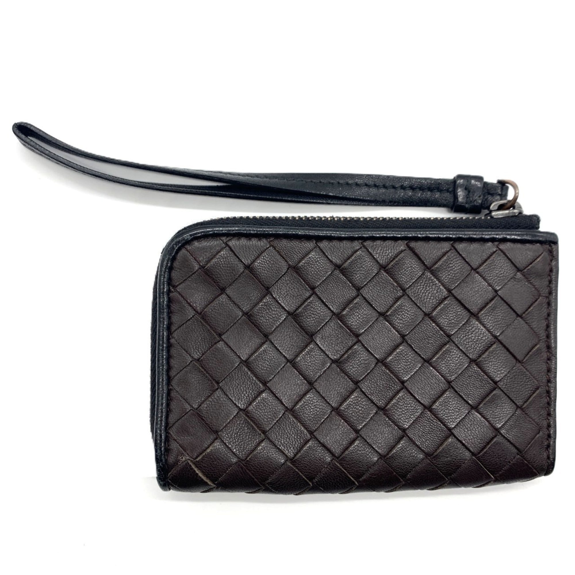 Bottega Veneta Intrecciato Brown Leather Coin Purse/Coin Case (Pre-Owned)