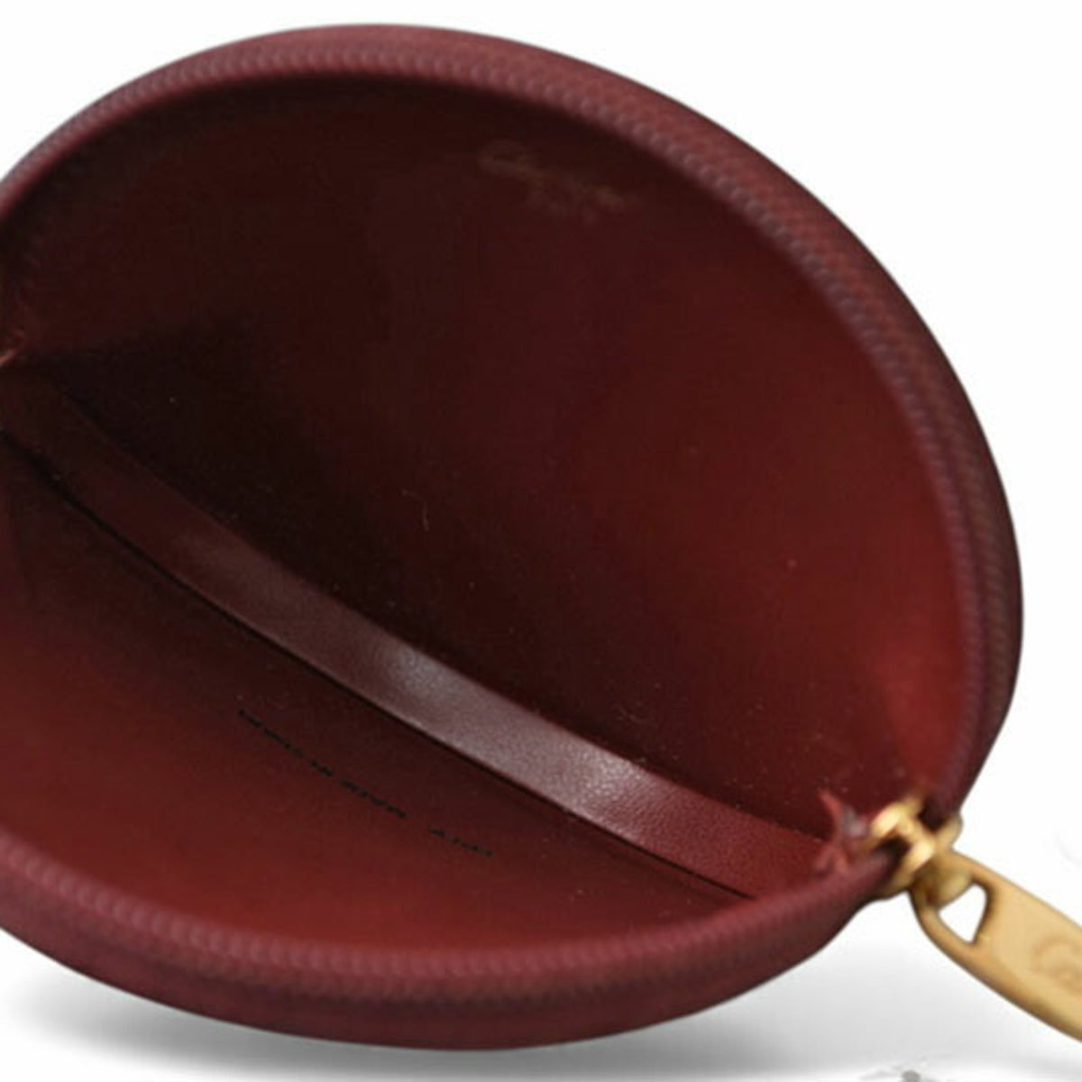 Cartier Bordeaux Leather Coin Purse/Coin Case (Pre-Owned)