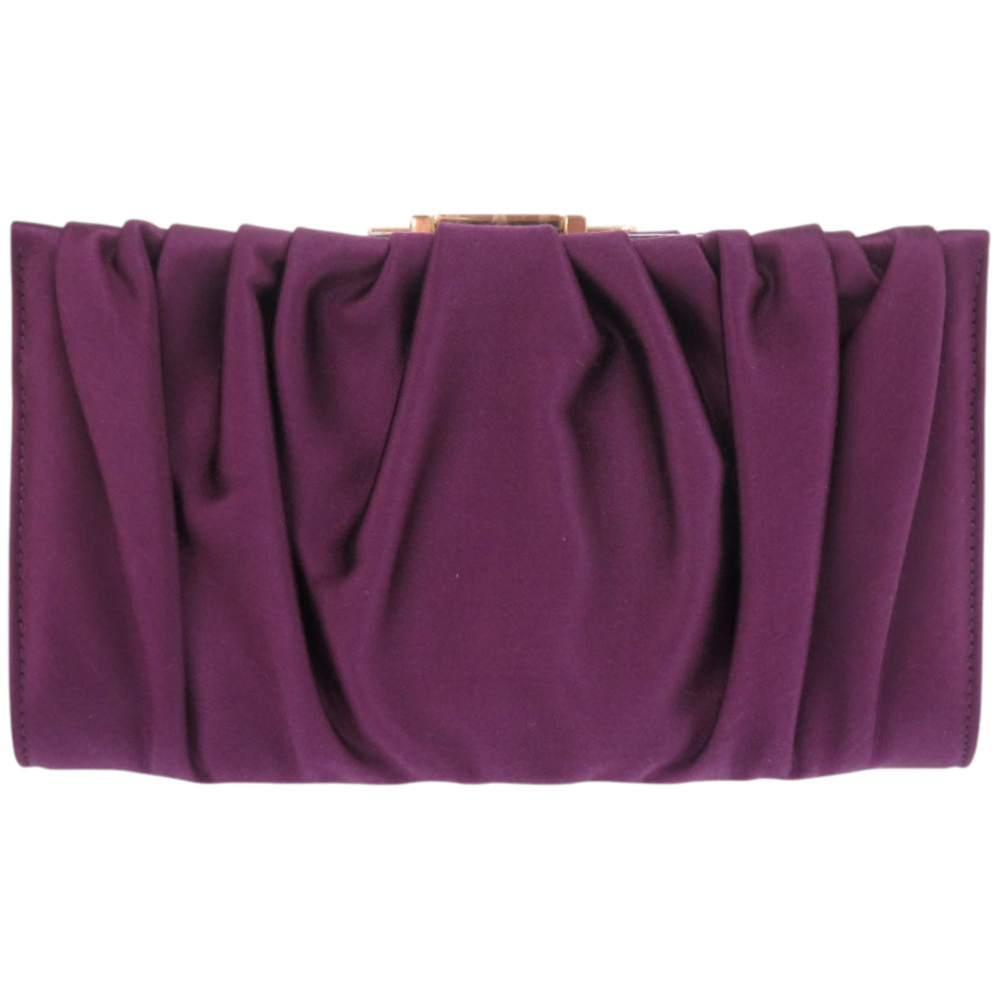 Salvatore Ferragamo Purple Satin Clutch Bag (Pre-Owned)