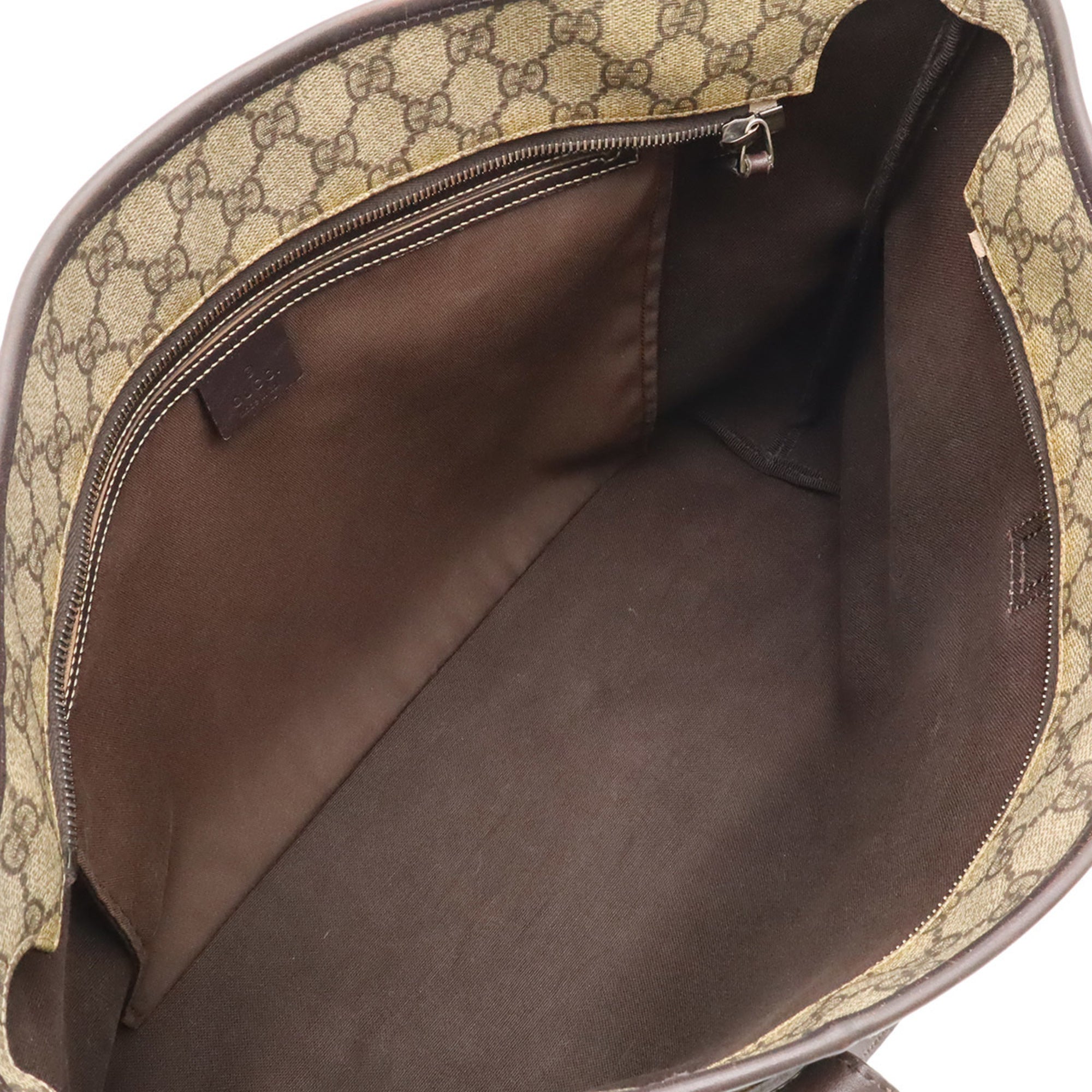 Gucci Beige Dark Brown Khaki Gg Supreme Shoulder Bag Tote Bag (Pre-Owned)
