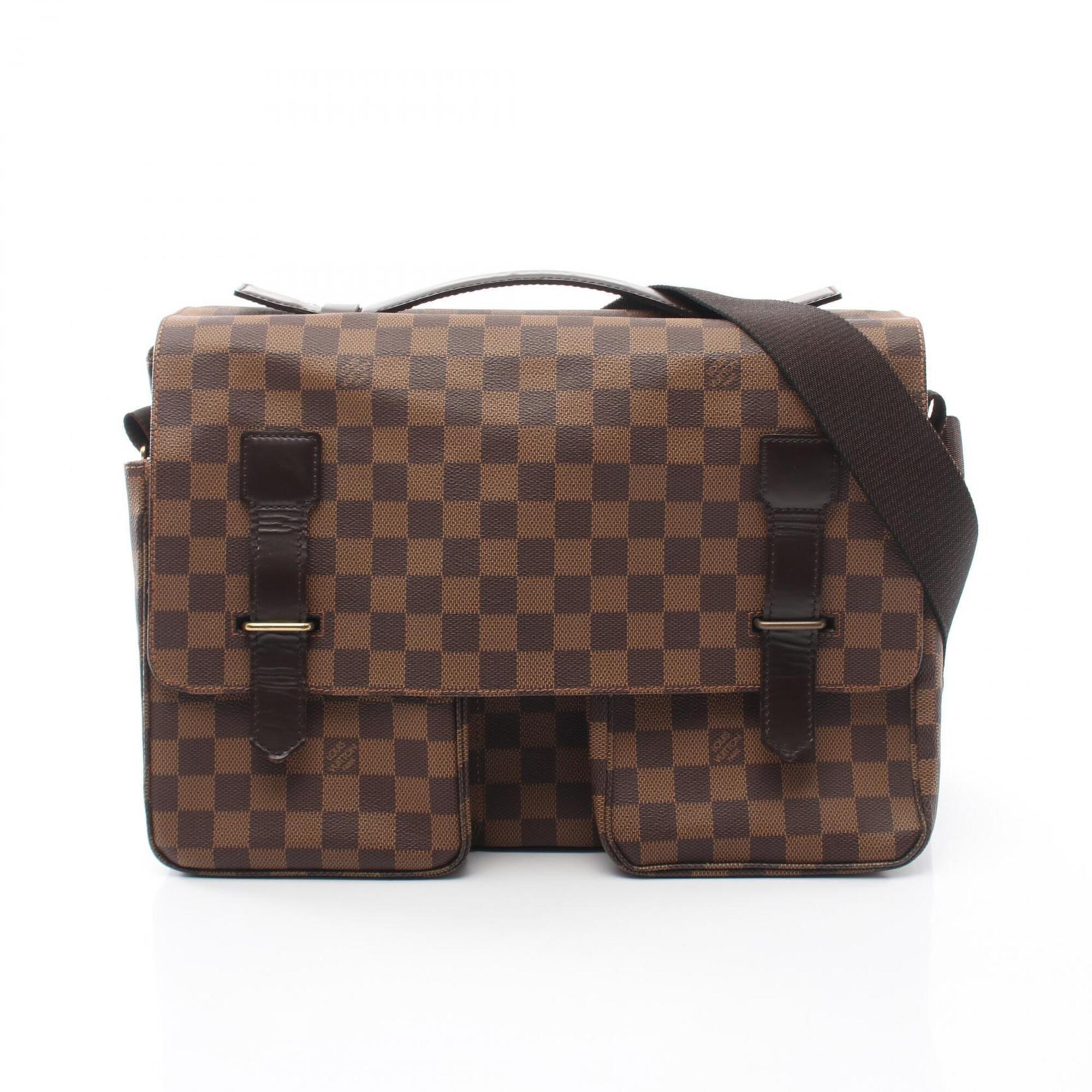 Louis Vuitton Brown Ebene Coated Canvas Leather Handbag Shoulder Bag (Pre-Owned)
