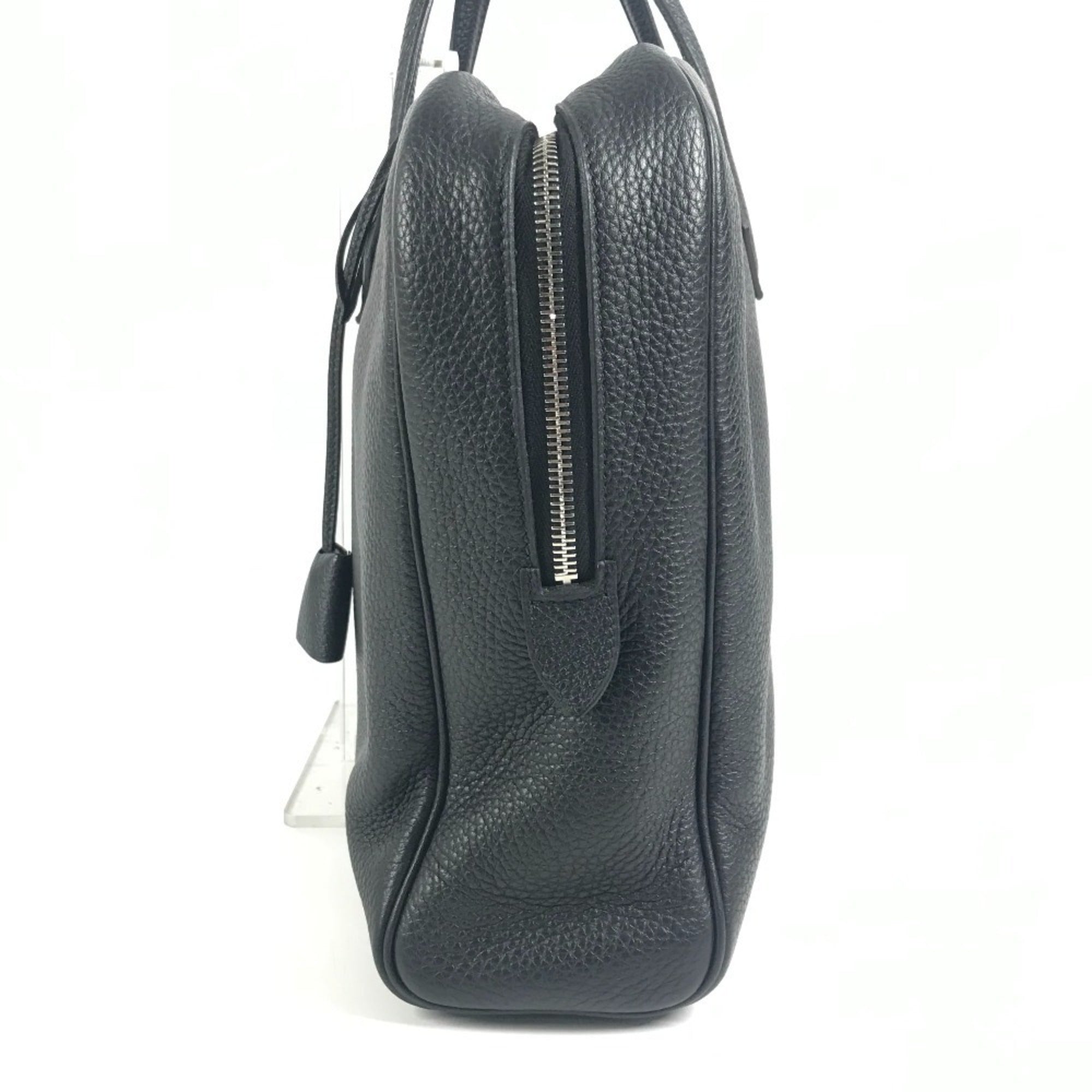 Hermes Black Taurillon Clemence Leather Handbag Tote Bag (Pre-Owned)
