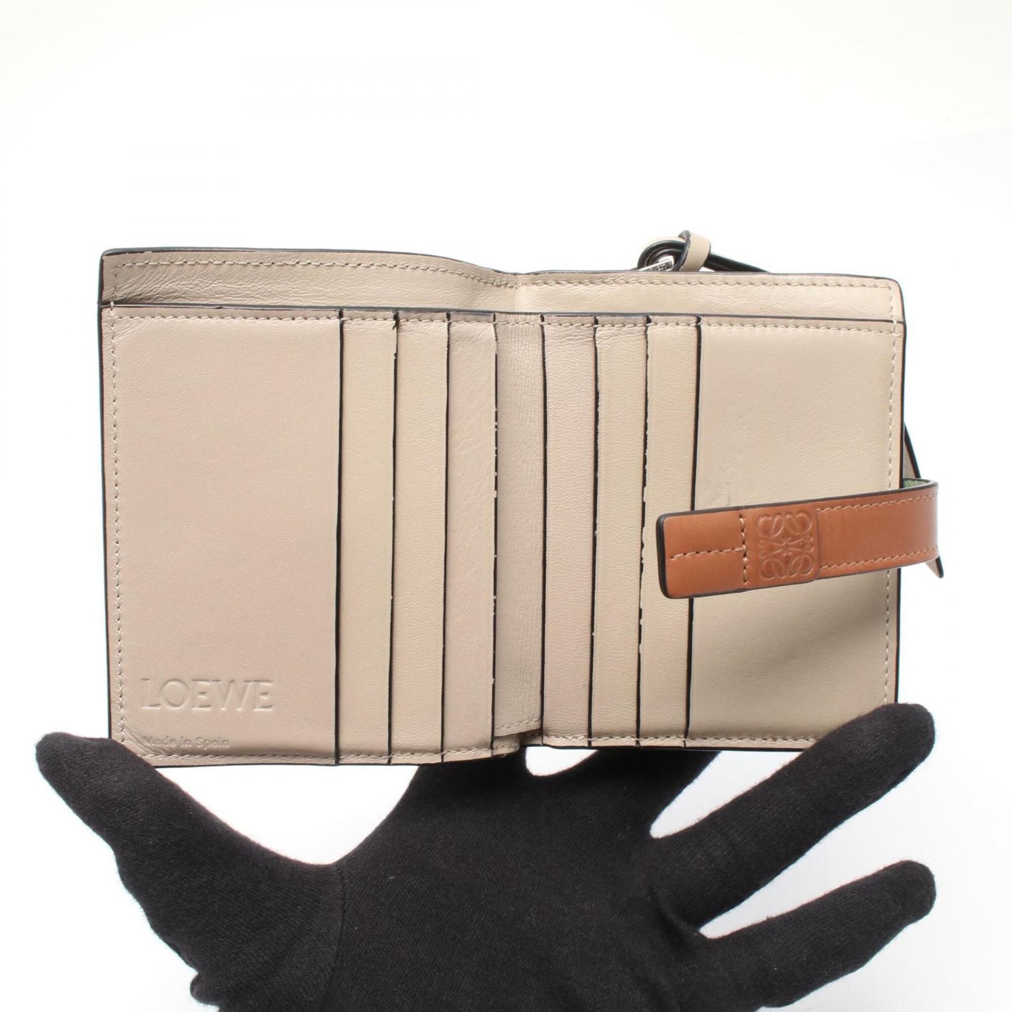Loewe Brown Green Leather Wallet (Bi-Fold) (Pre-Owned)