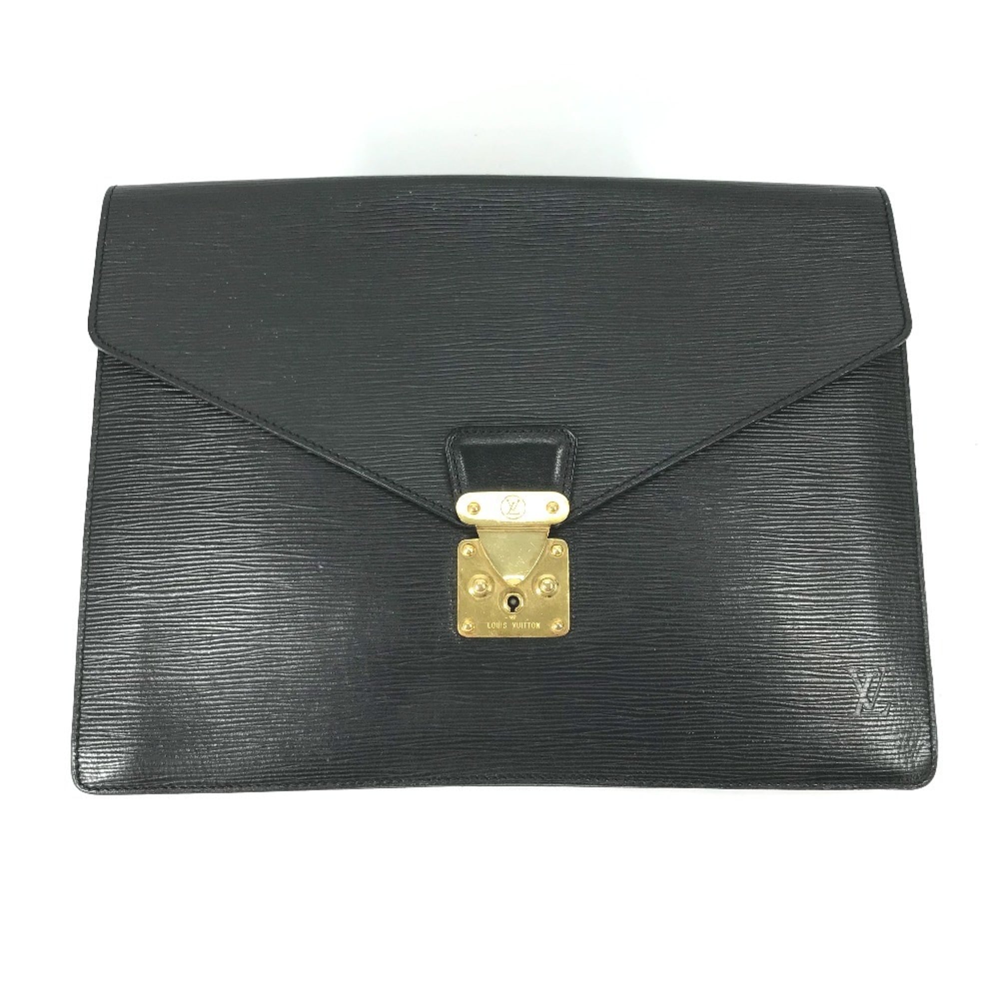 Louis Vuitton Epi Black Galle Noir Epi Leather Clutch Bag (Pre-Owned)