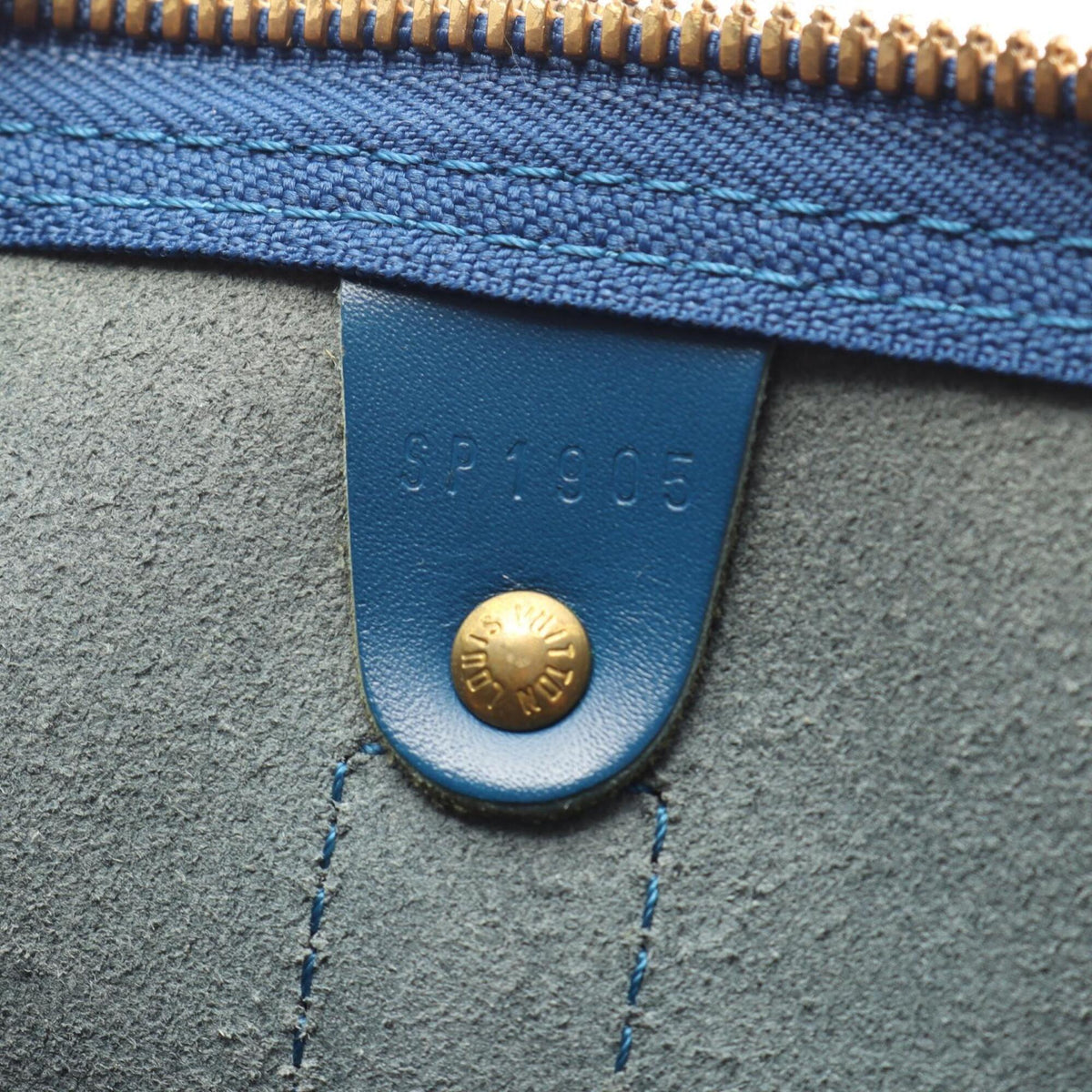 Louis Vuitton Blue Toledo Blue Epi Leather Boston Bag Handbag (Pre-Owned)