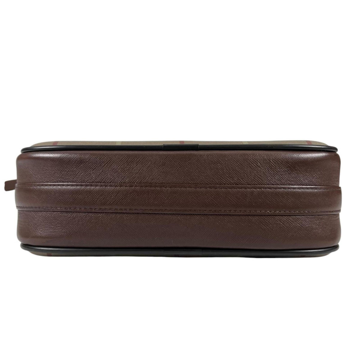 Burberry Brown Khaki Canvas Leather Shoulder Bag (Pre-Owned)