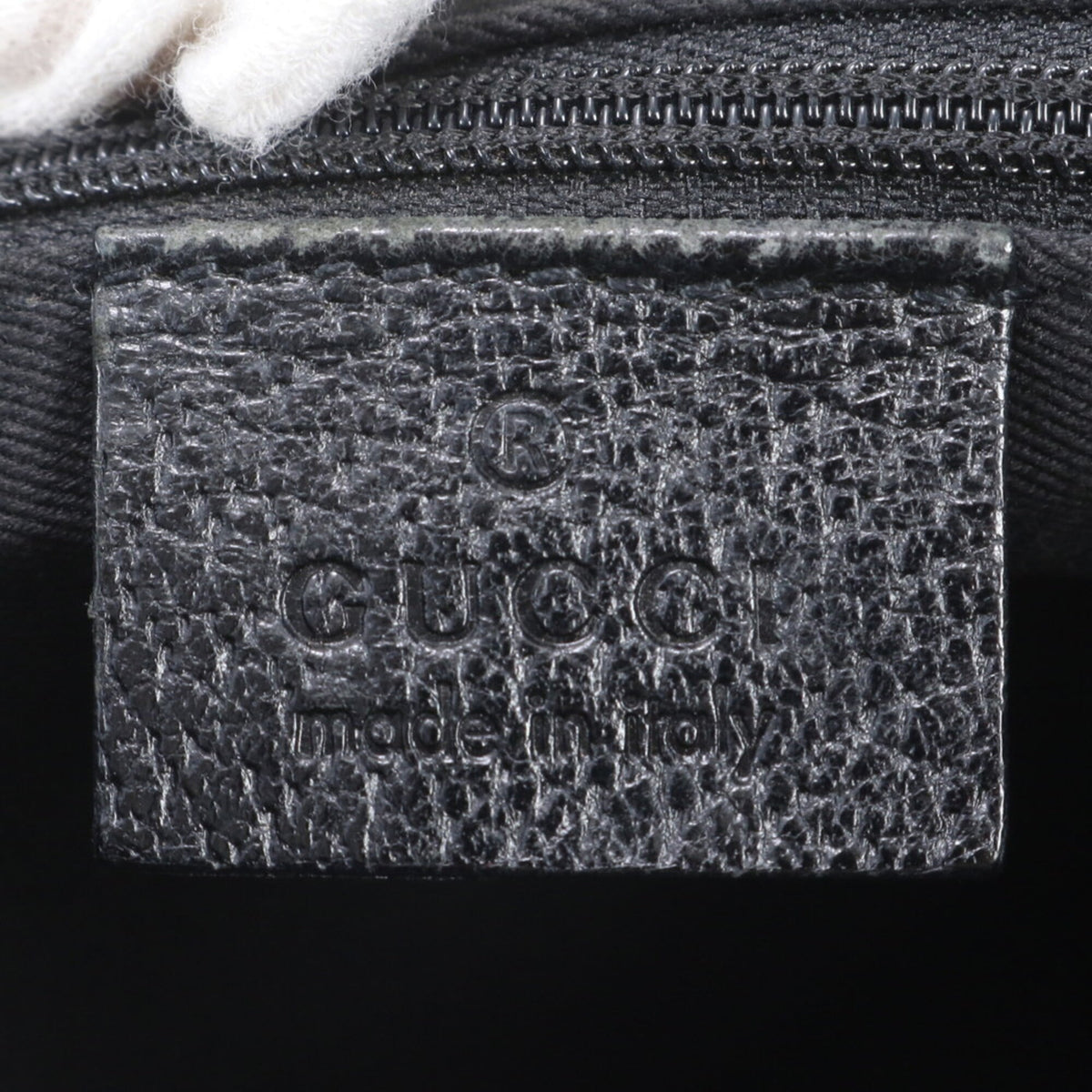 Gucci Black Leather Canvas Messenger Bag Shoulder Bag Tote Bag (Pre-Owned)