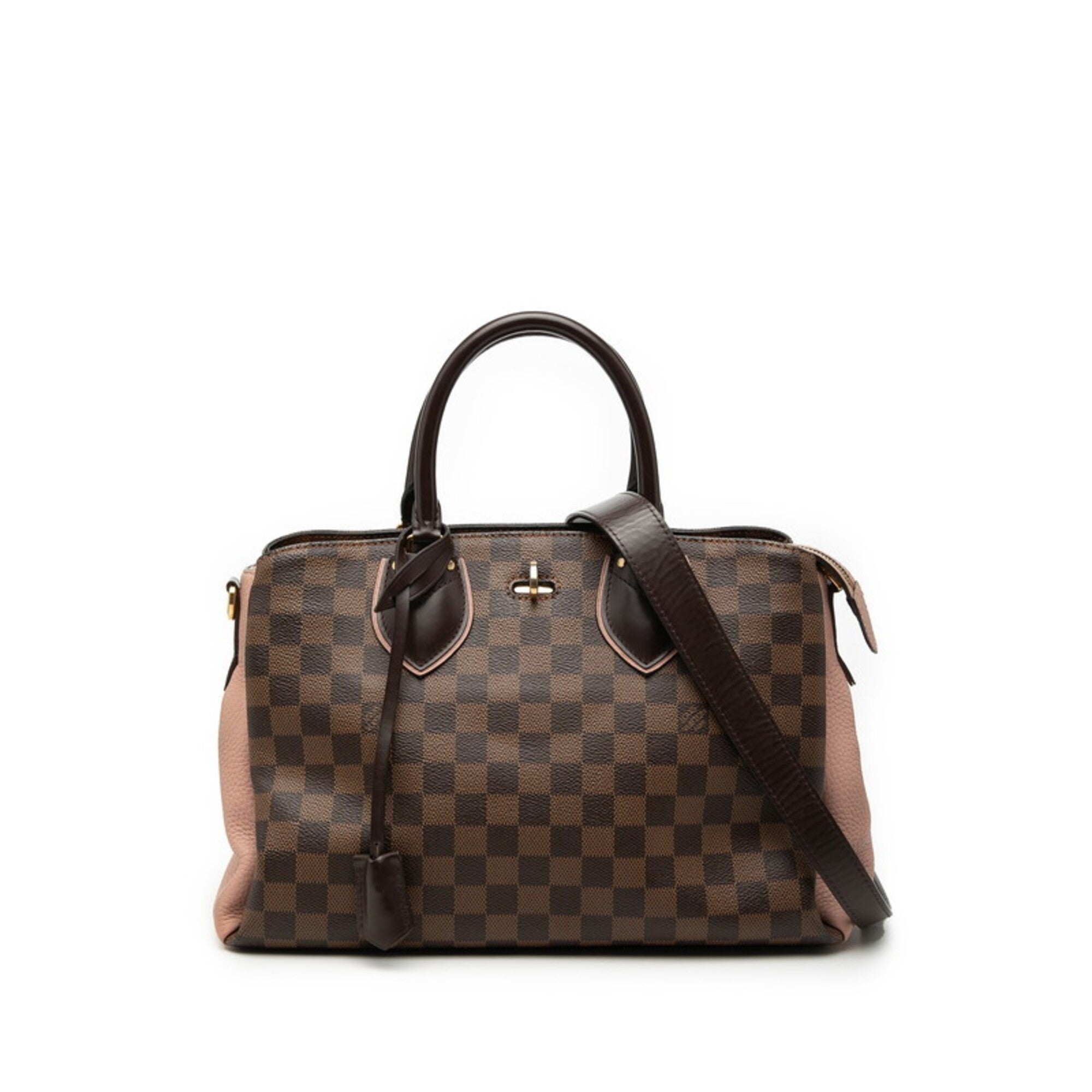 Louis Vuitton Brown Magnolia Pink Pvc Leather Handbag Shoulder Bag (Pre-Owned)