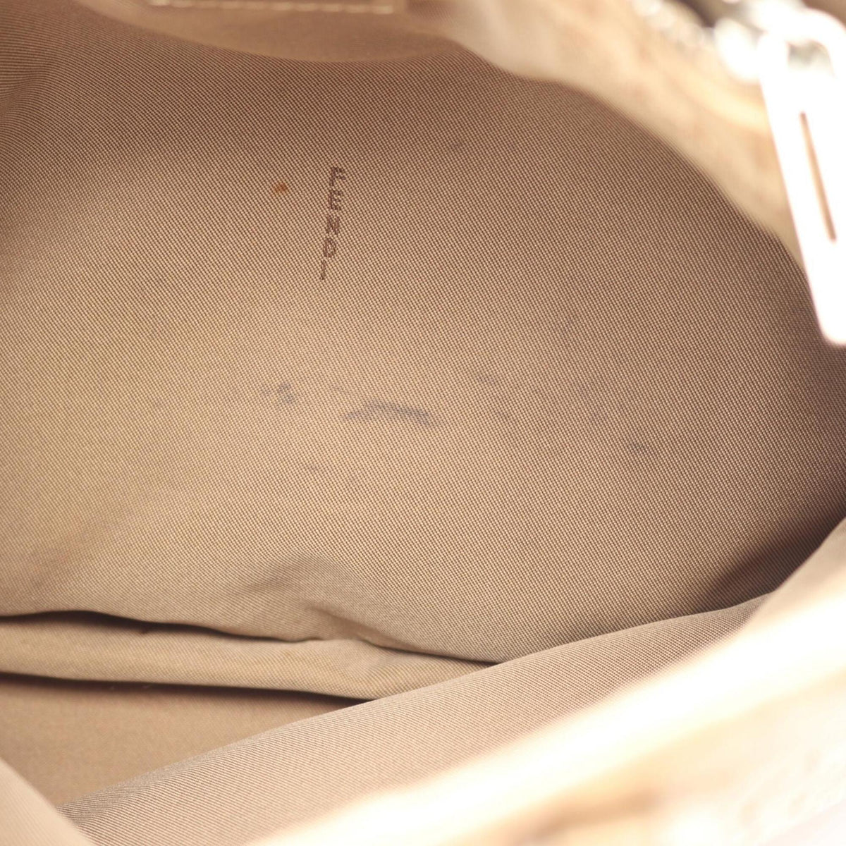 Fendi Zucchino Beige Canvas Leather Handbag Tote Bag (Pre-Owned)
