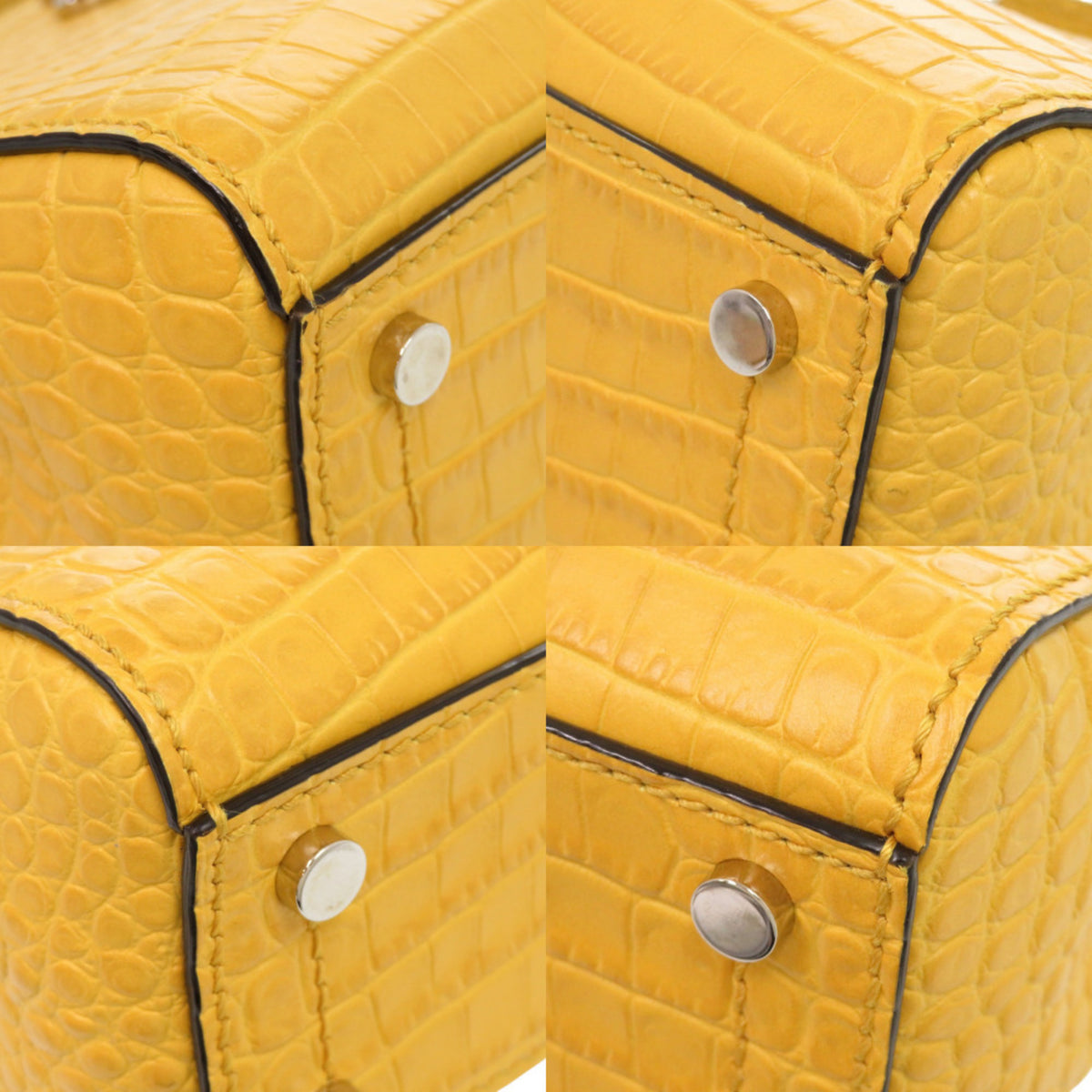 Jimmy Choo Gray Yellow Patent Leather Handbag (Pre-Owned)