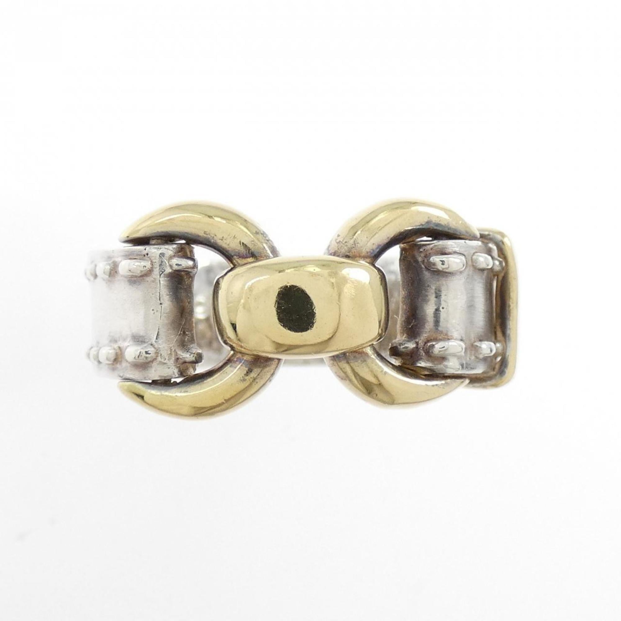 Hermes Silver Silver 925 Band Ring (Pre-Owned)