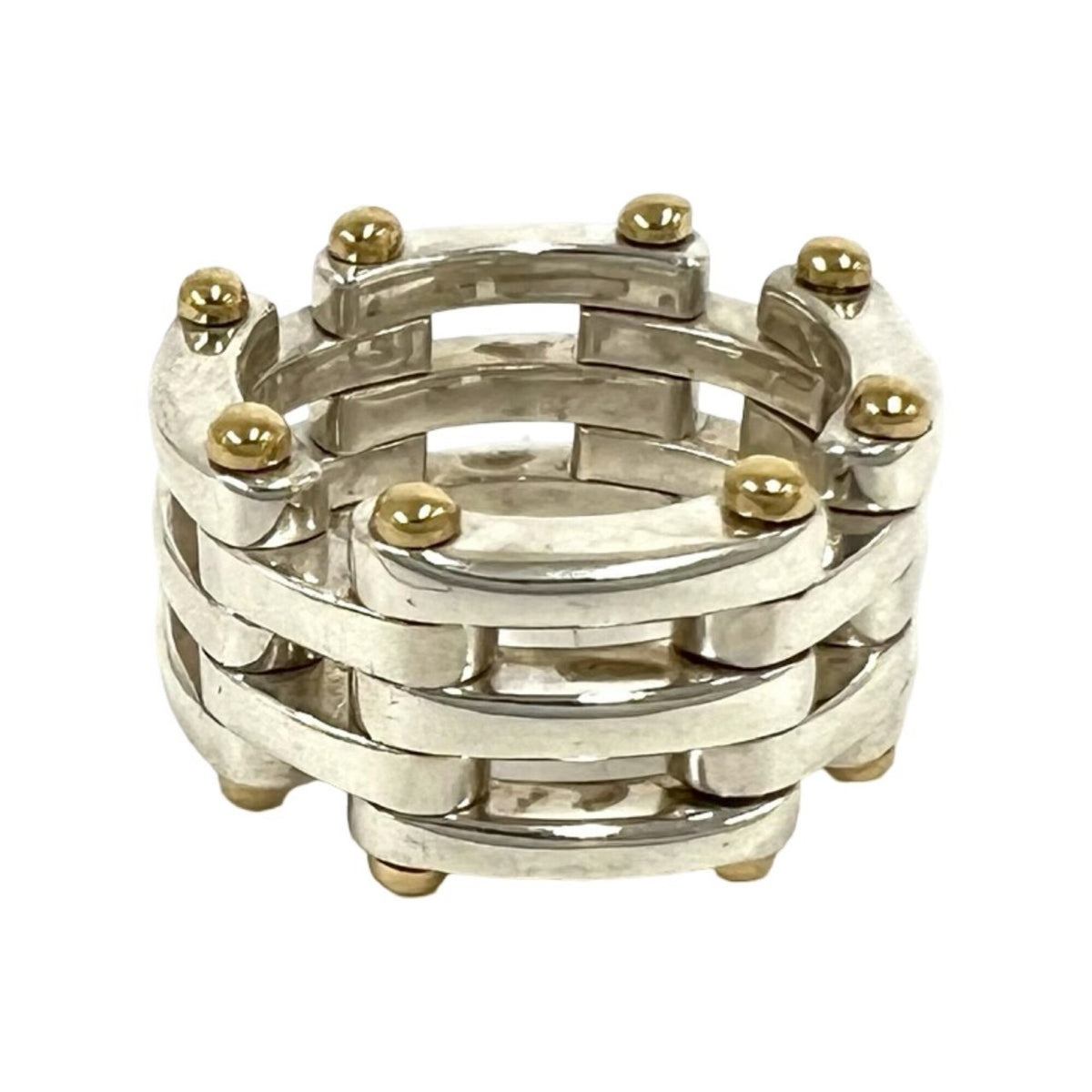 Tiffany Gold Silver Yellow Gold (18K) Silver 925 Band Ring (Pre-Owned)
