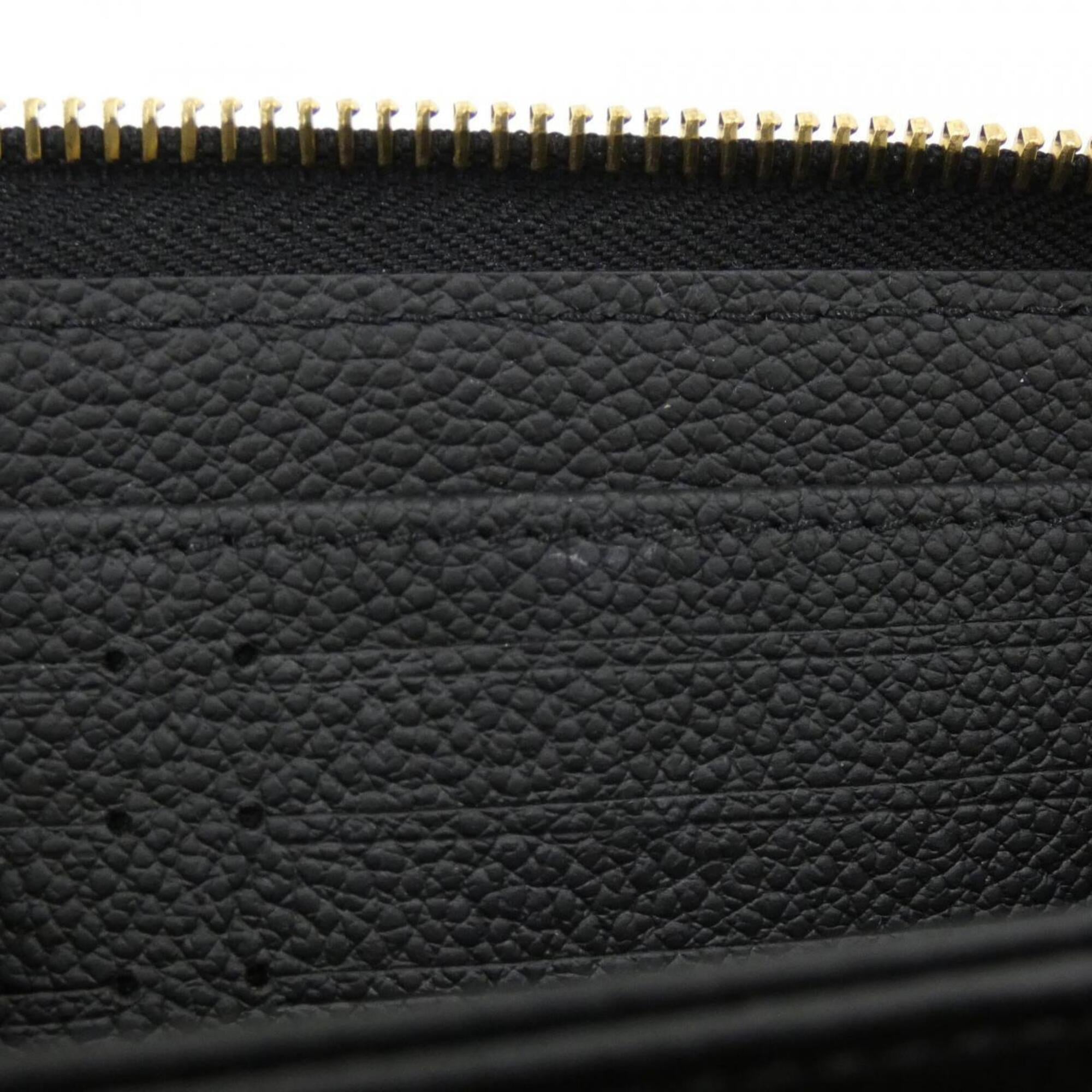 Louis Vuitton Black Leather Long Wallet (Bi-Fold) (Pre-Owned)