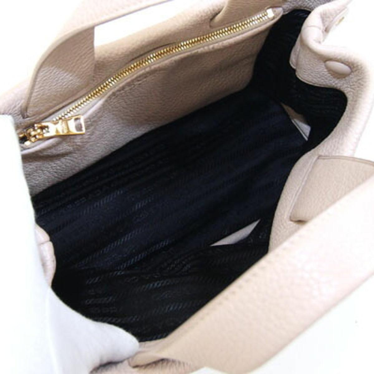 Prada Pink Beige Leather Handbag (Pre-Owned)