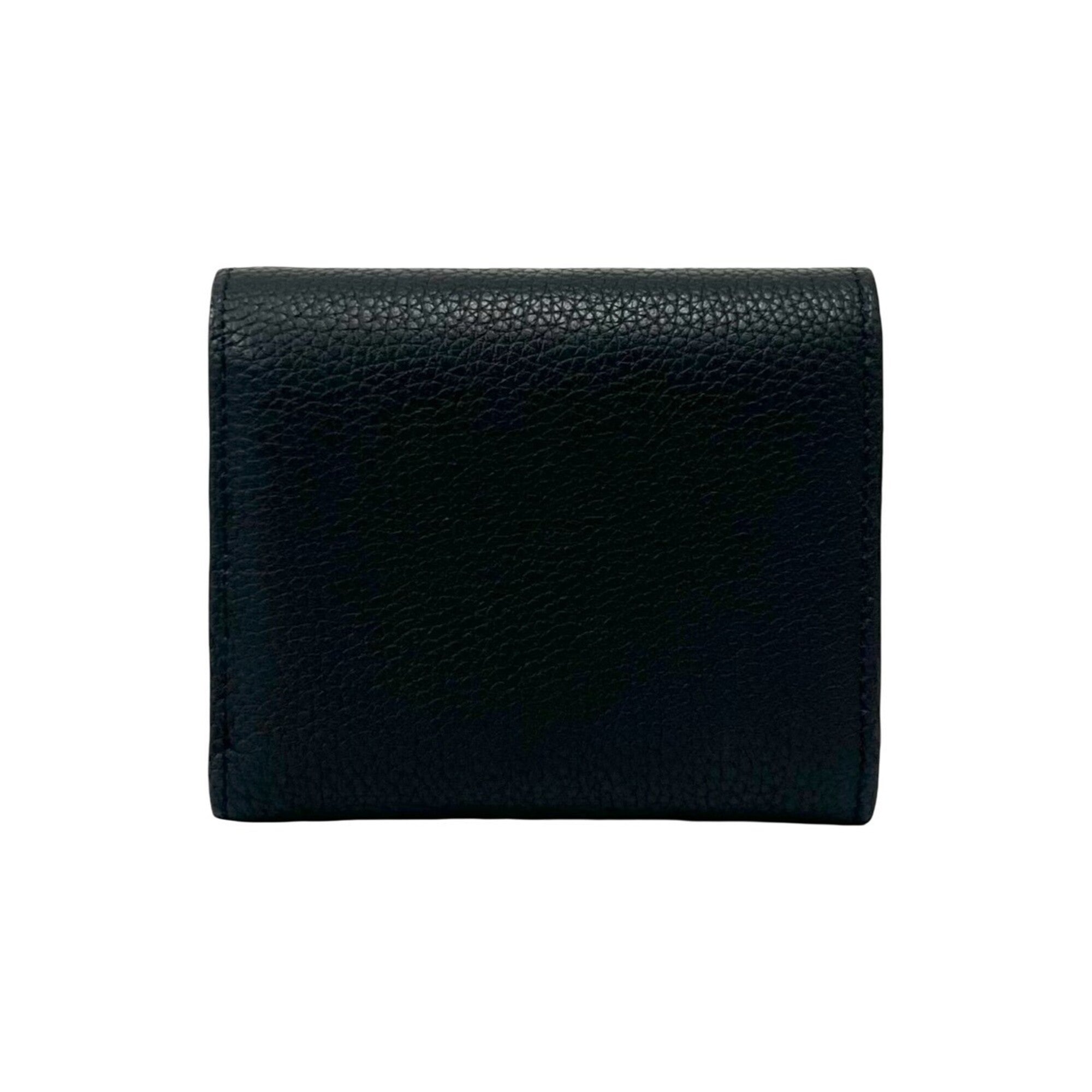 Louis Vuitton Black Leather Wallet (Tri-Fold) (Pre-Owned)