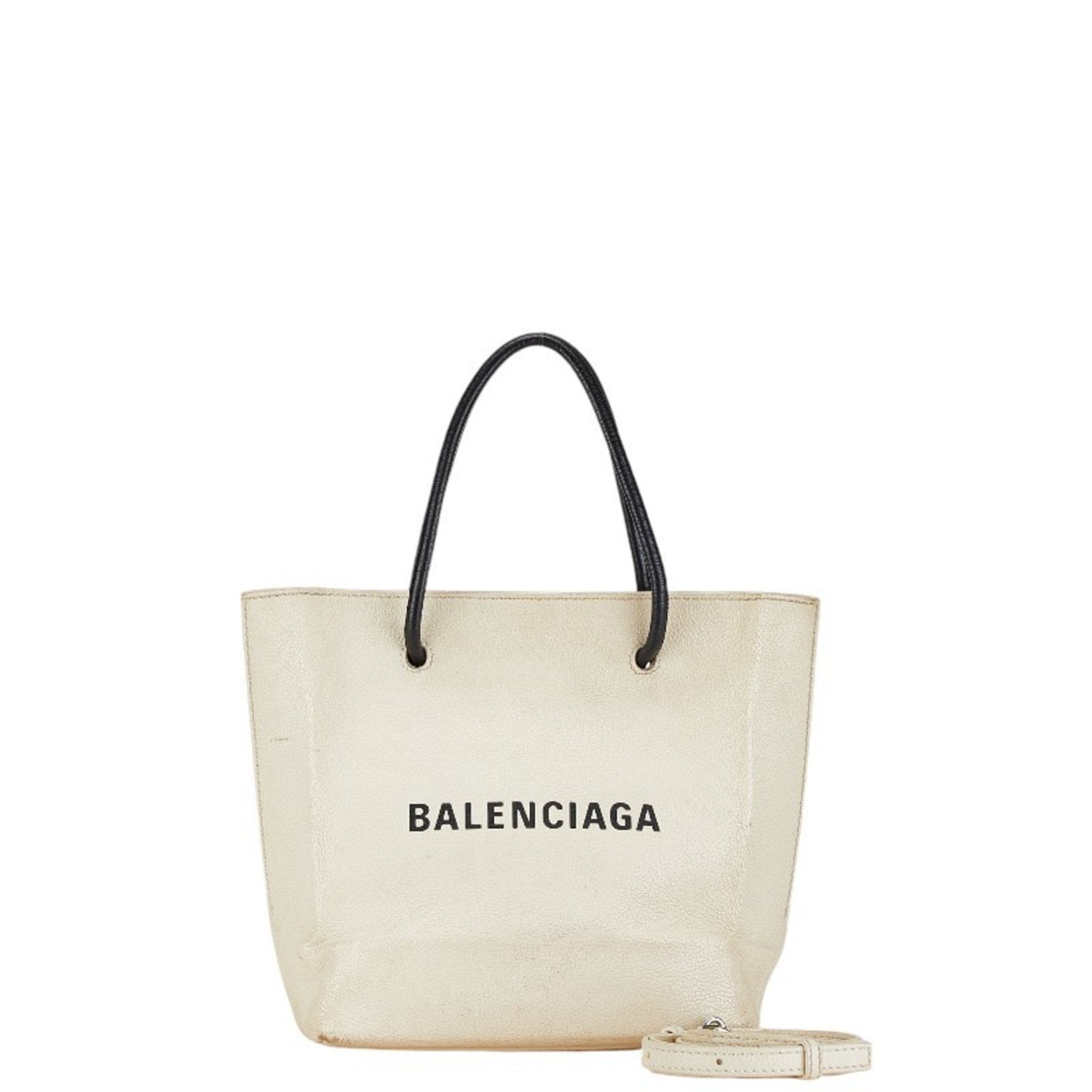 Balenciaga White Leather Handbag Shoulder Bag (Pre-Owned)
