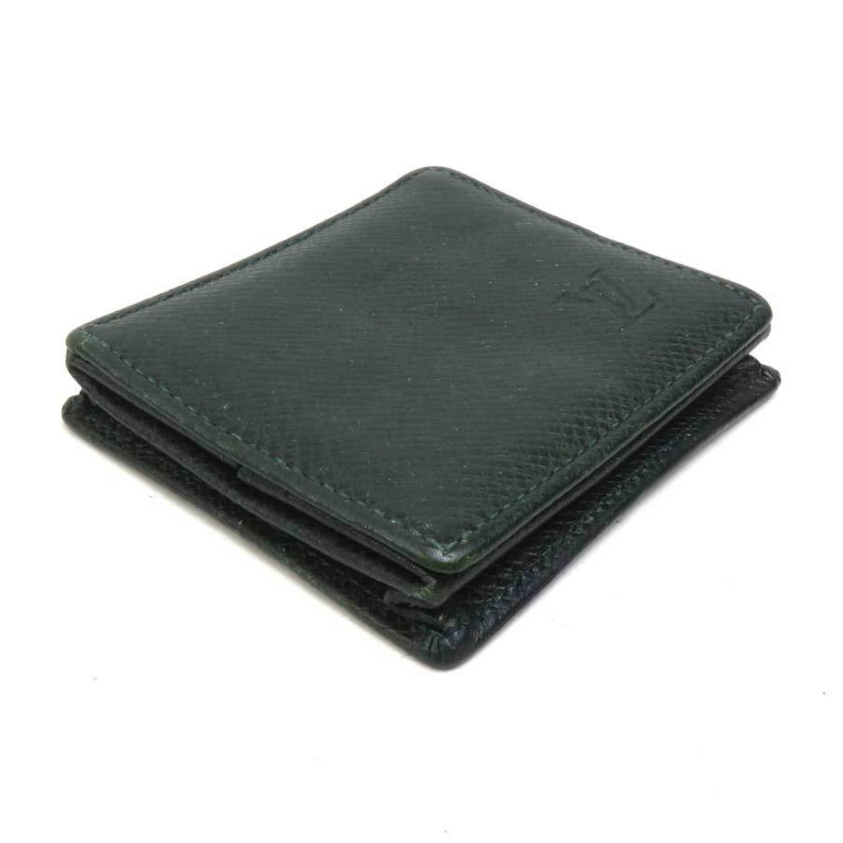Louis Vuitton Dark Green Taiga Leather Coin Purse/Coin Case (Pre-Owned)