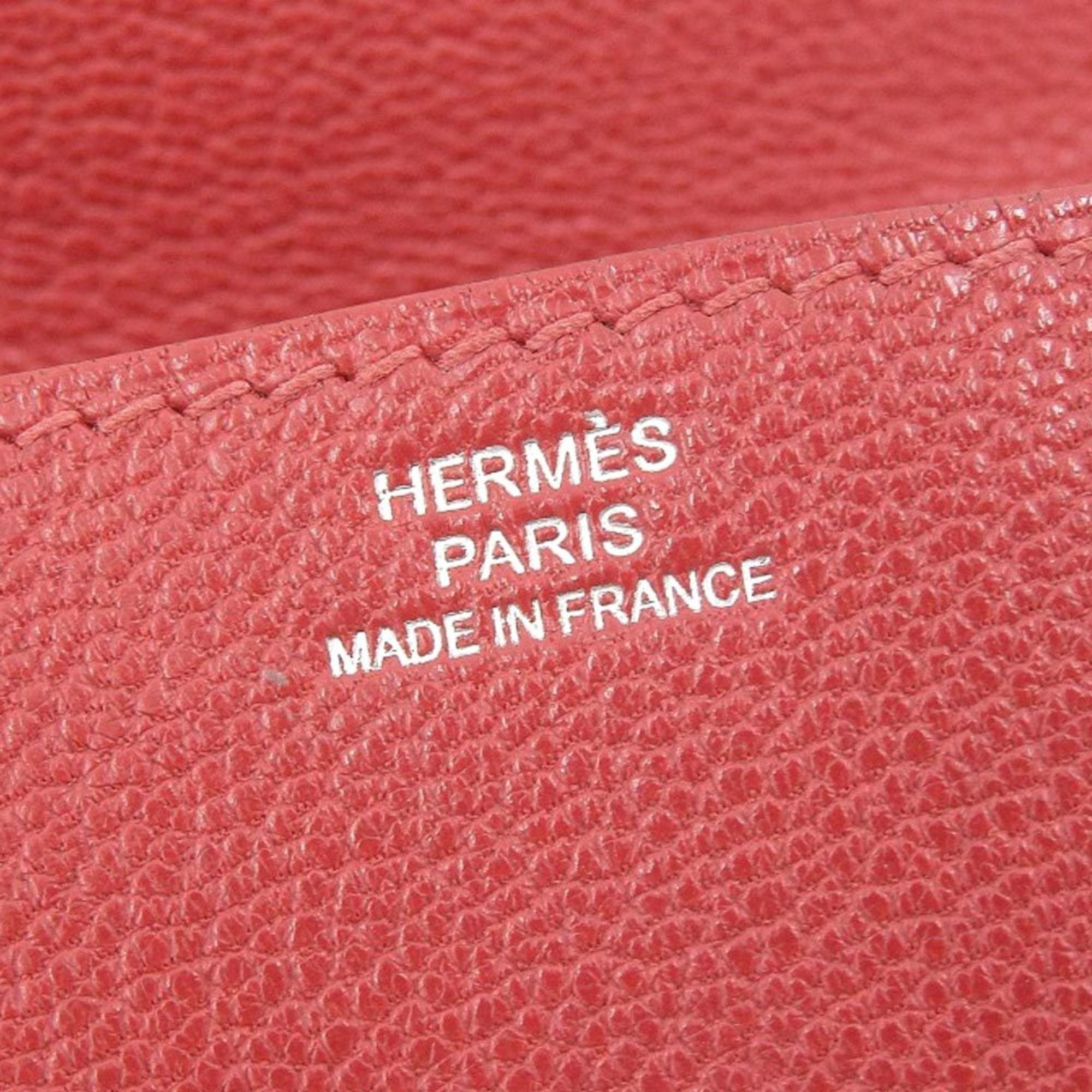 Hermes Red Color Chevre Leather Coin Purse/Coin Case (Pre-Owned)