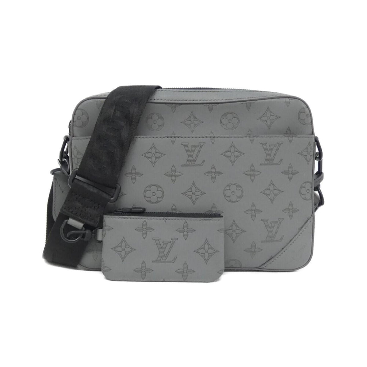 Louis Vuitton Gris Leather Pouch Shoulder Bag (Pre-Owned)