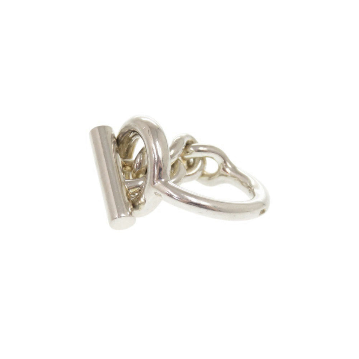 Hermes Silver Silver 925 Band Ring (Pre-Owned)