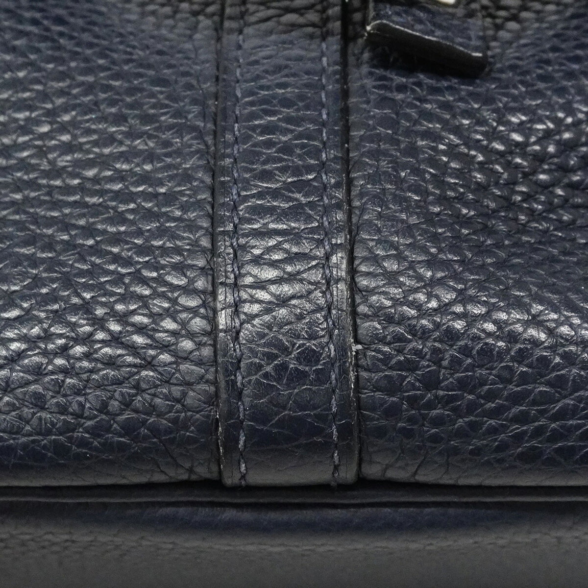 Hermes Navy Taurillon Clemence Leather Handbag (Pre-Owned)