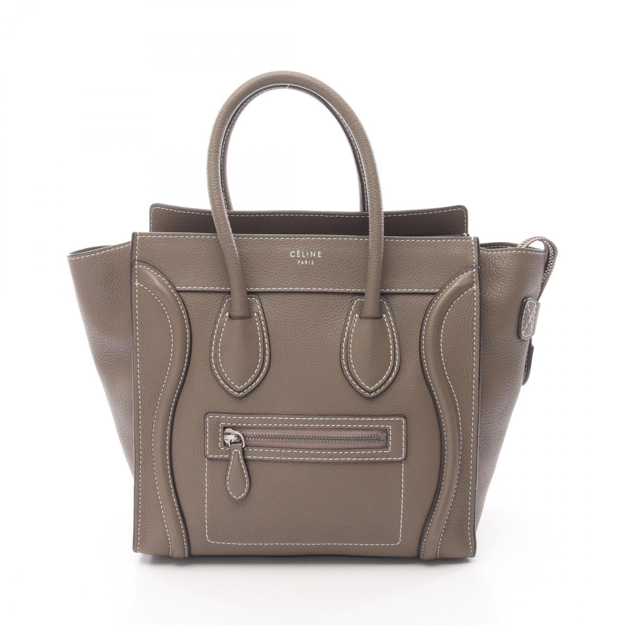 Celine Gray Leather Handbag Tote Bag (Pre-Owned)