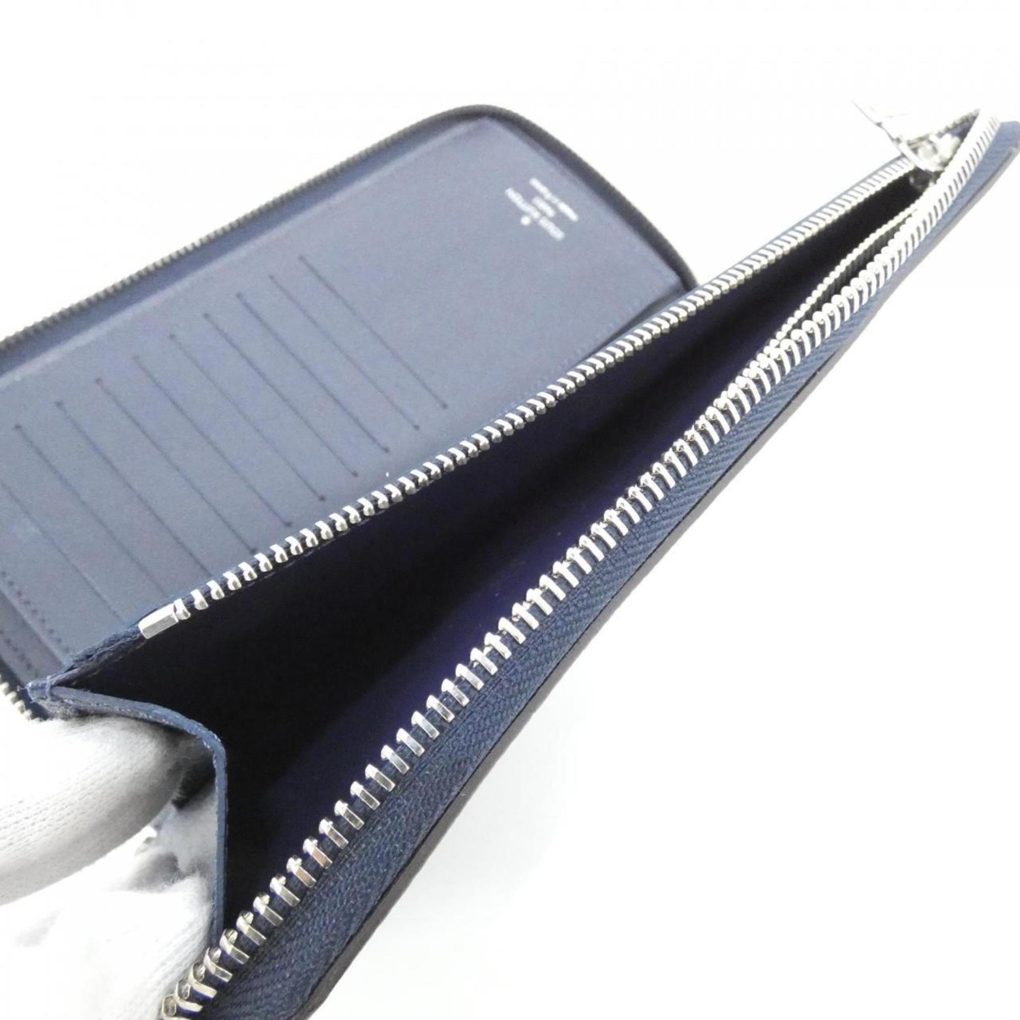 Louis Vuitton Blue Marine Leather Long Wallet (Bi-Fold) (Pre-Owned)