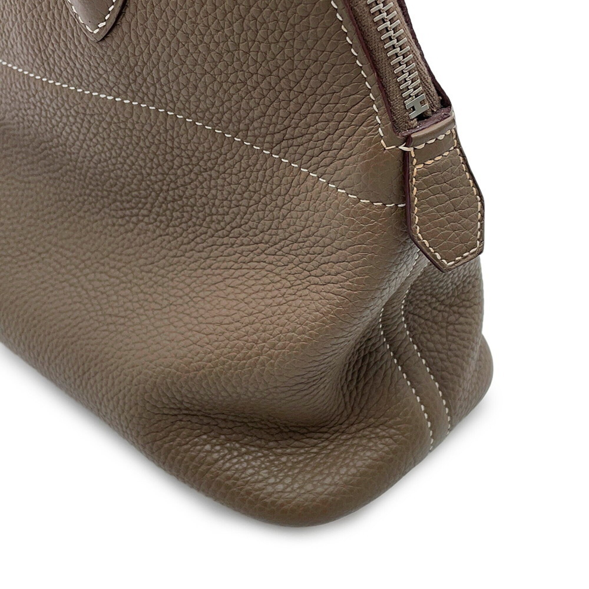 Hermes Etoupe Gray Taurillon Clemence Leather Handbag Shoulder Bag (Pre-Owned)