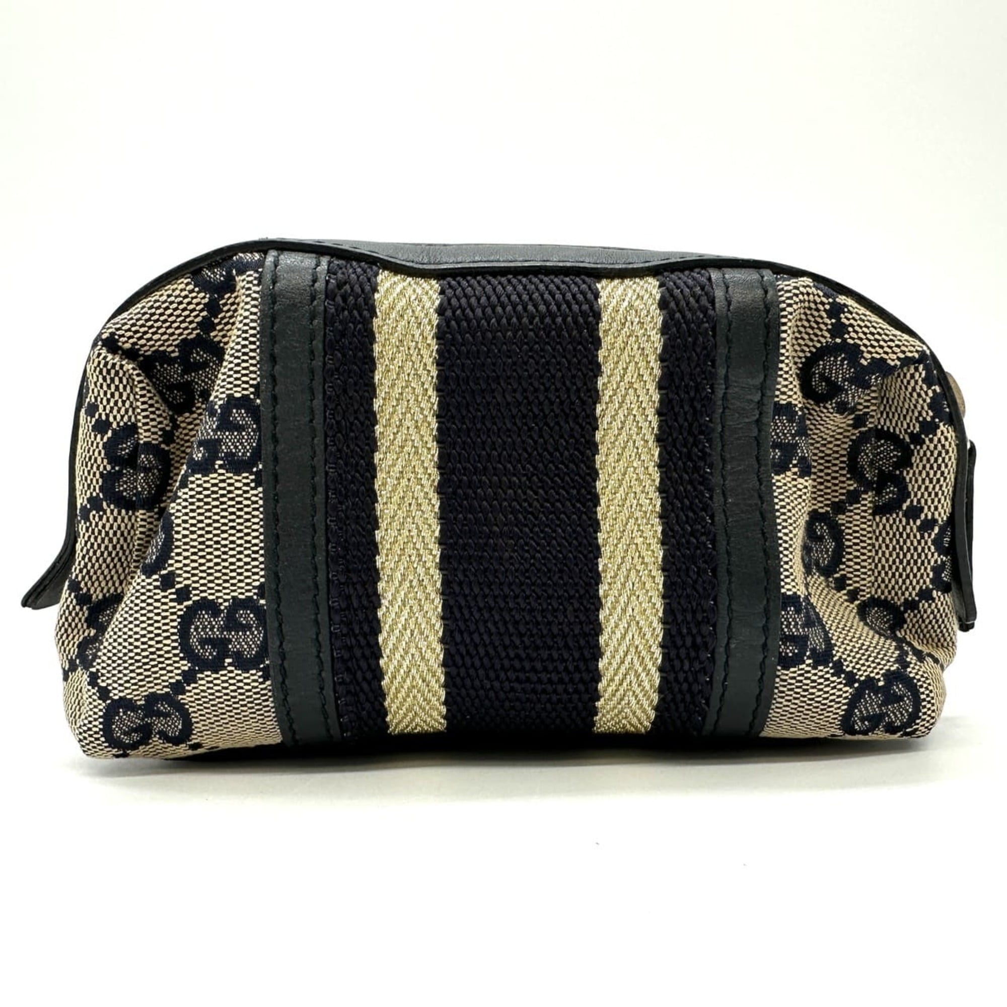 Gucci Navy Gg Canvas Pouch (Pre-Owned)
