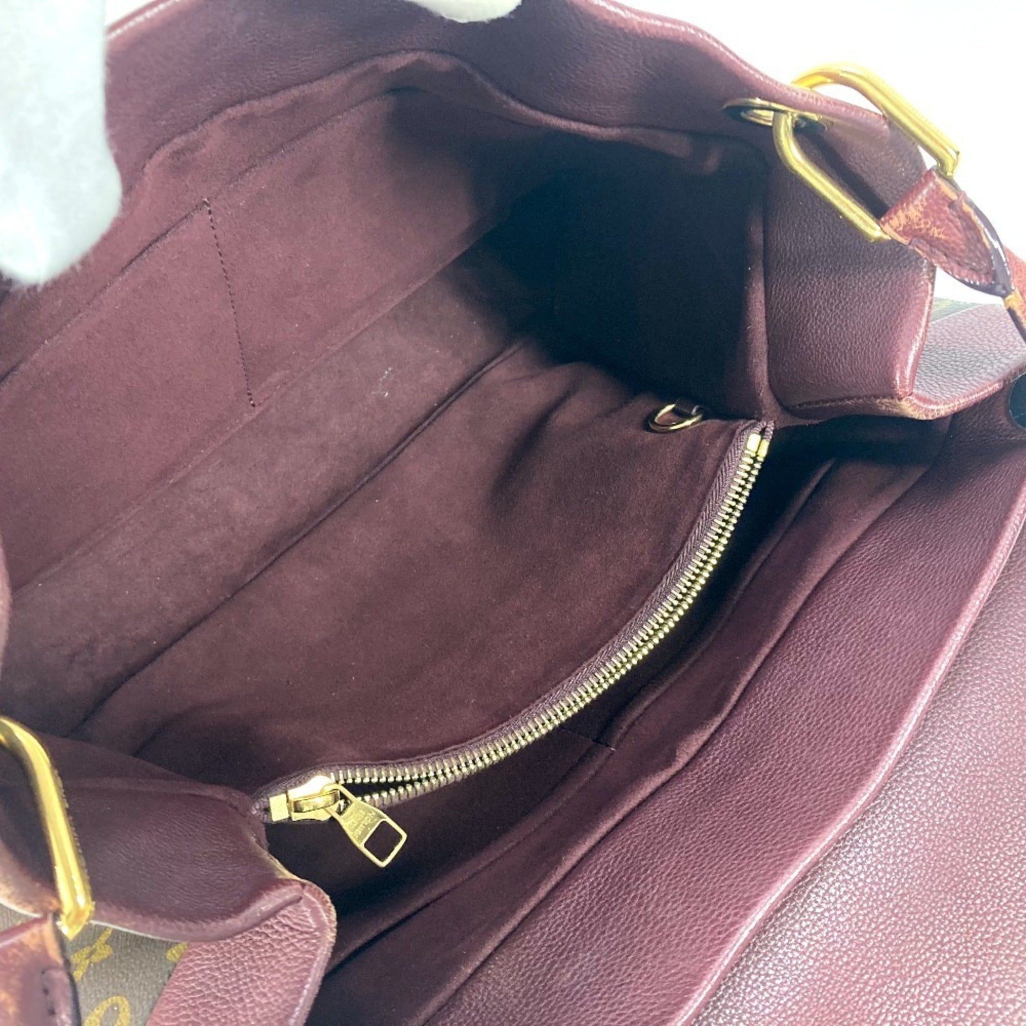 Louis Vuitton Brown Purple Monogram Canvas Shoulder Bag Tote Bag (Pre-Owned)