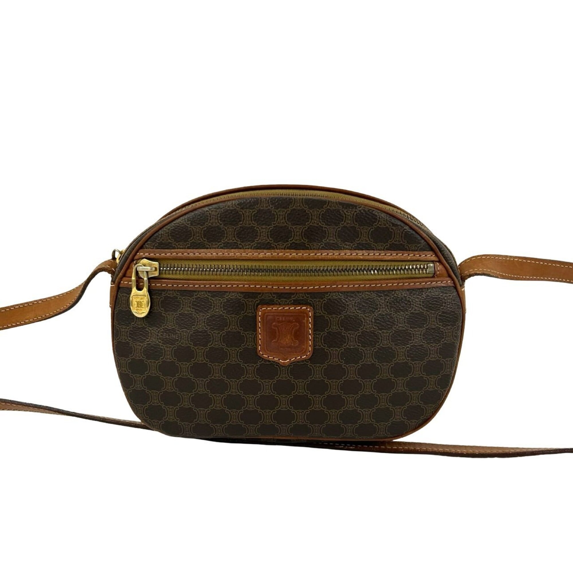 Celine Brown Leather Pvc Pochette Shoulder Bag (Pre-Owned)