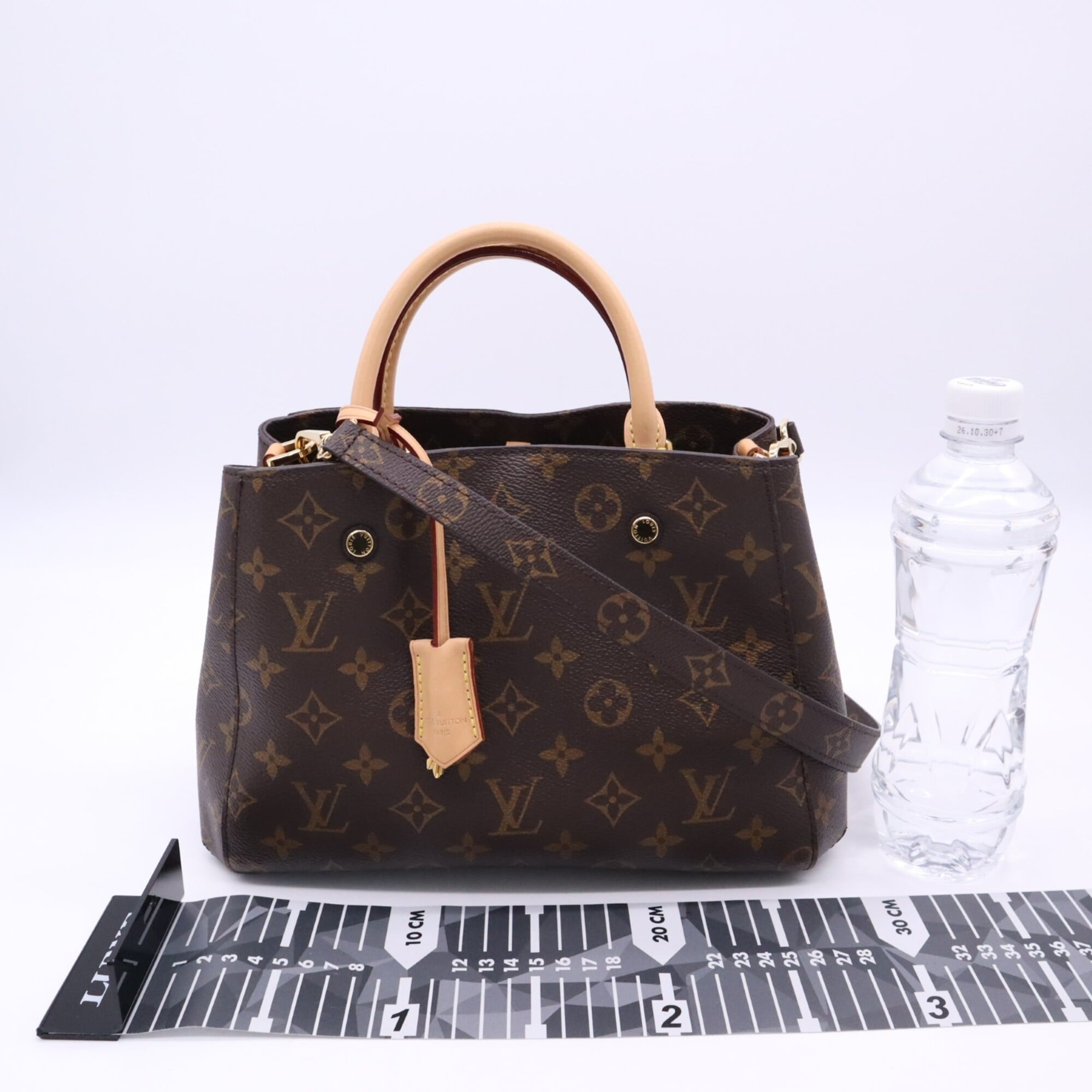 Louis Vuitton Monogram Beige Brown Coated Canvas Leather Handbag Shoulder Bag (Pre-Owned)
