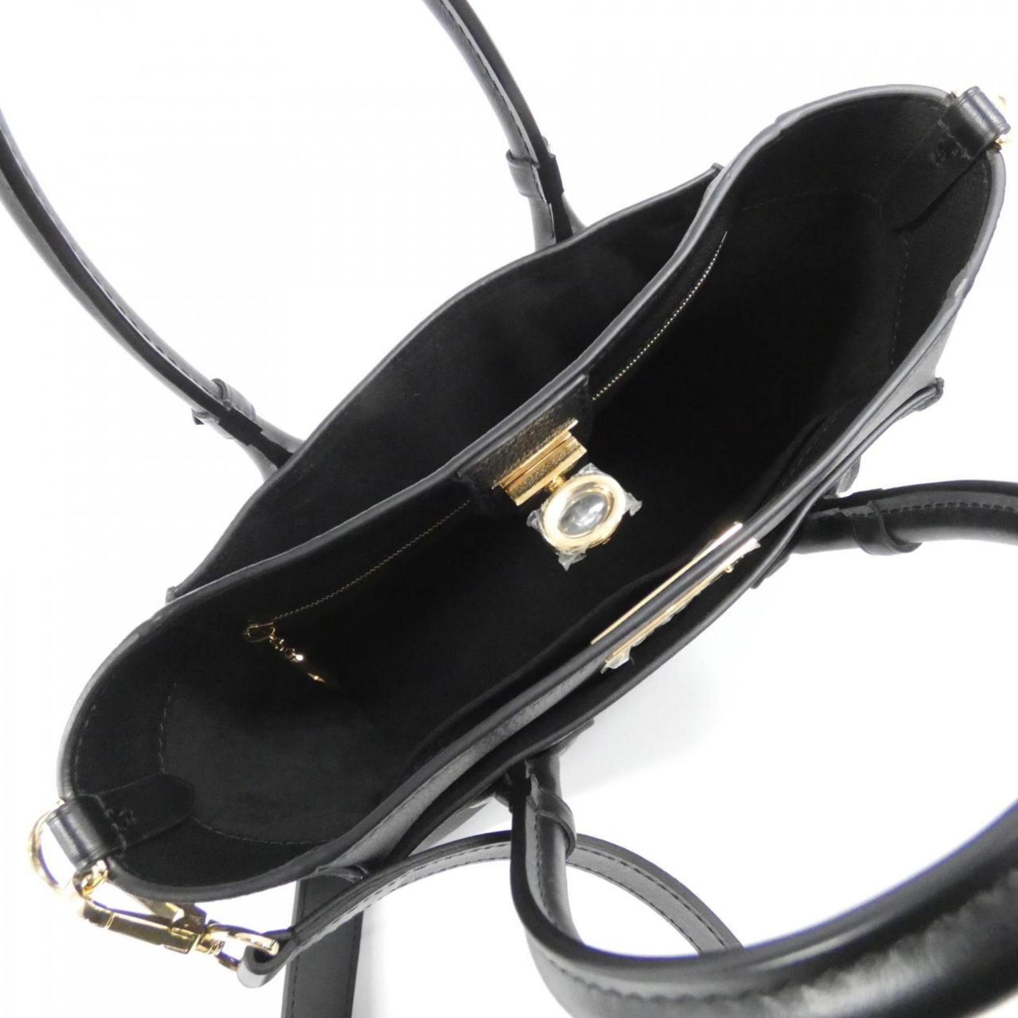 Louis Vuitton Black Leather Handbag (Pre-Owned)