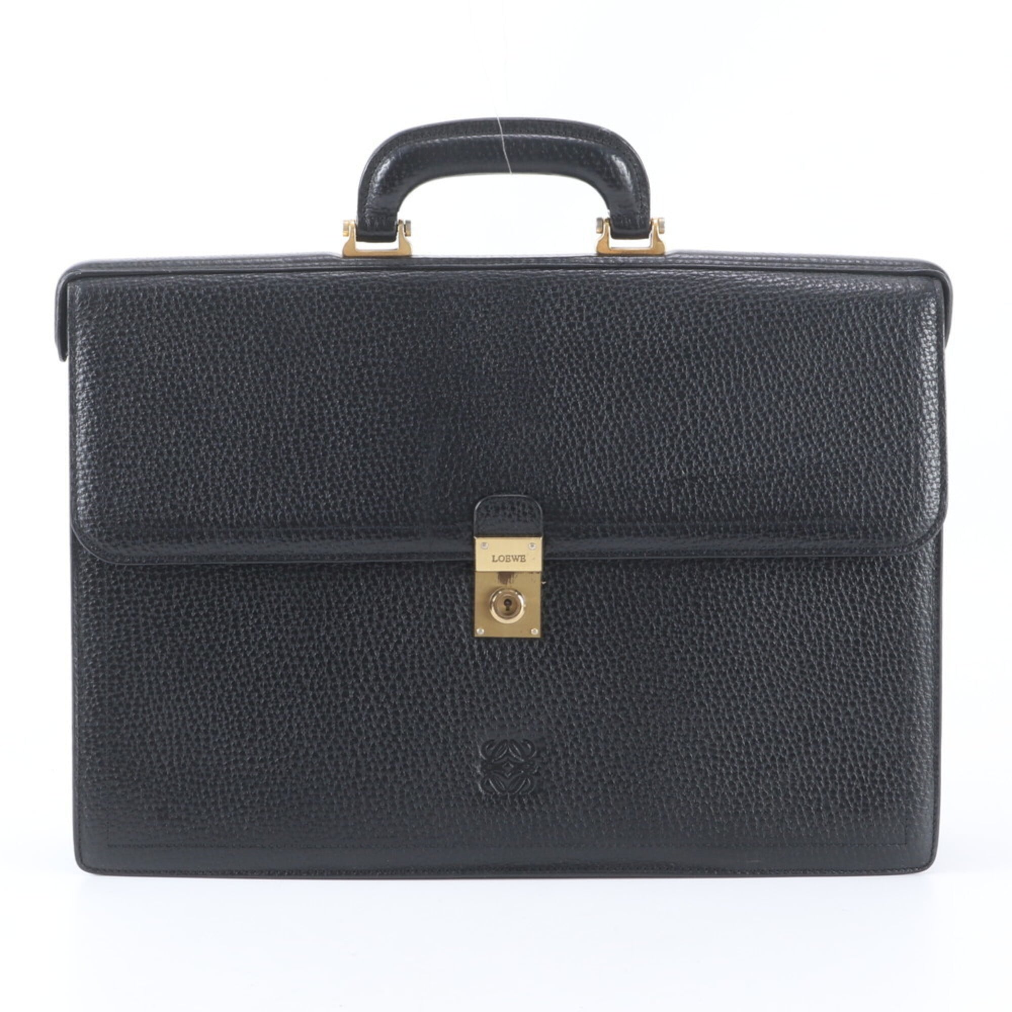 Loewe Black Leather Briefcase Handbag (Pre-Owned)