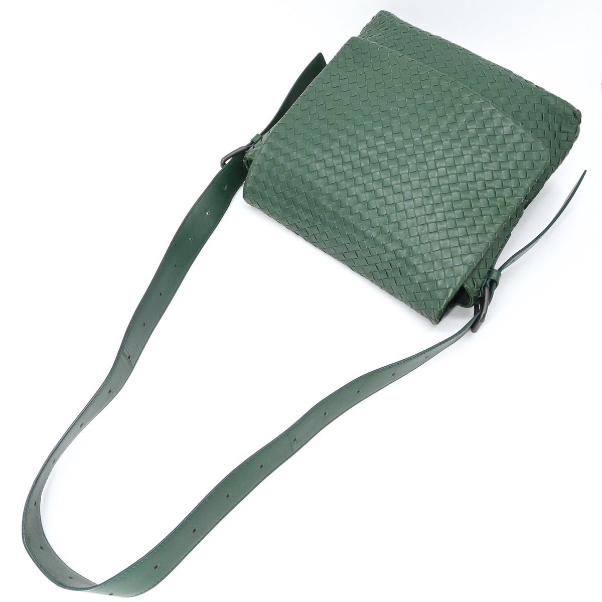 Bottega Veneta Intrecciato Green Intrecciato Shoulder Bag (Pre-Owned)