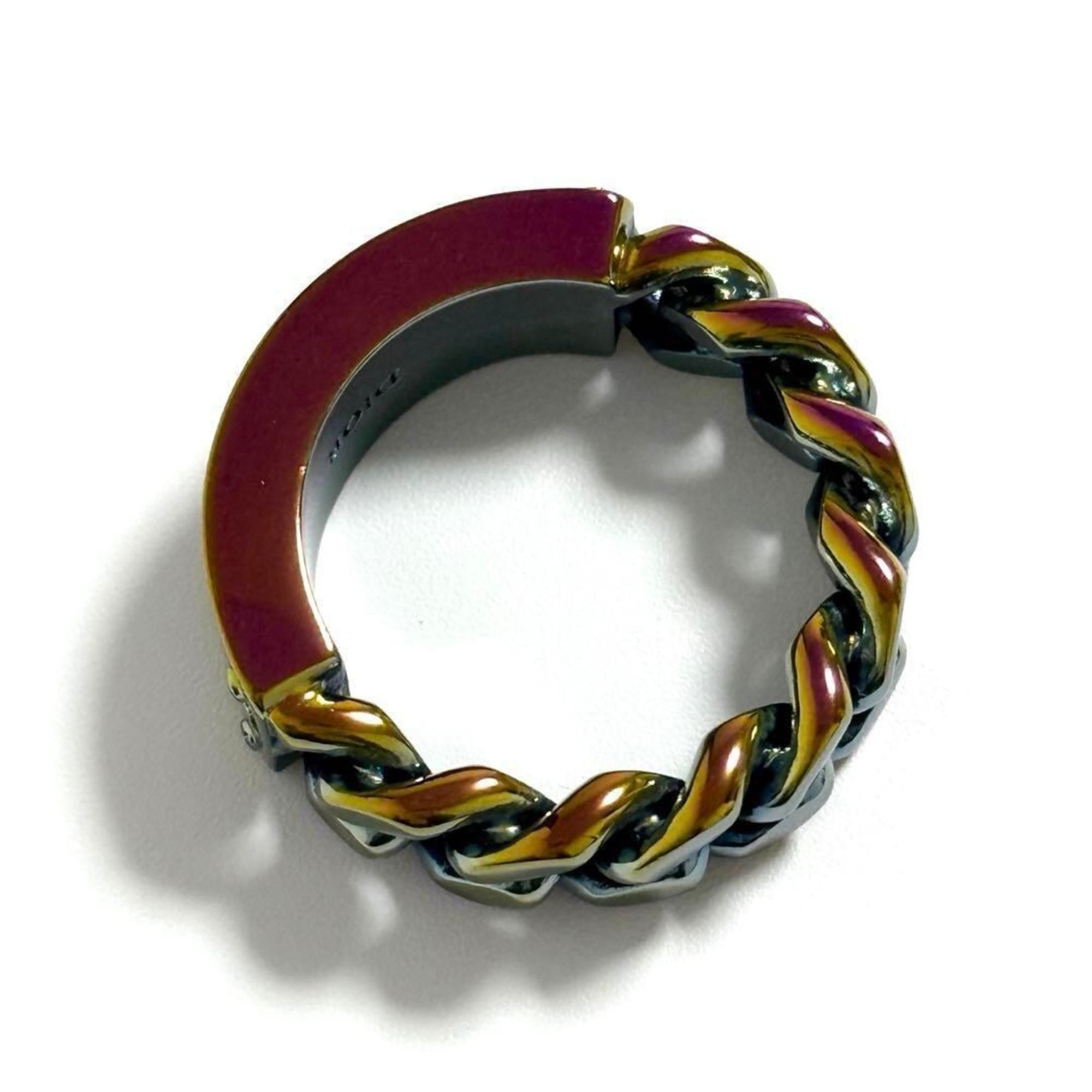 Christian Dior Multi-Color Metal Band Ring (Pre-Owned)