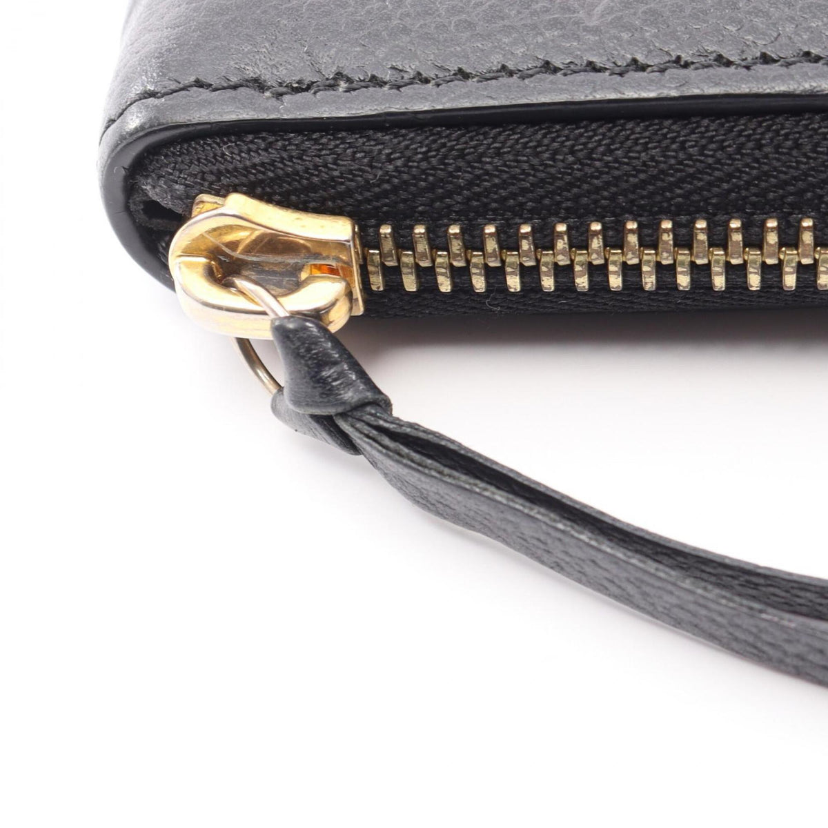 Louis Vuitton Black Noir Leather Long Wallet (Bi-Fold) (Pre-Owned)