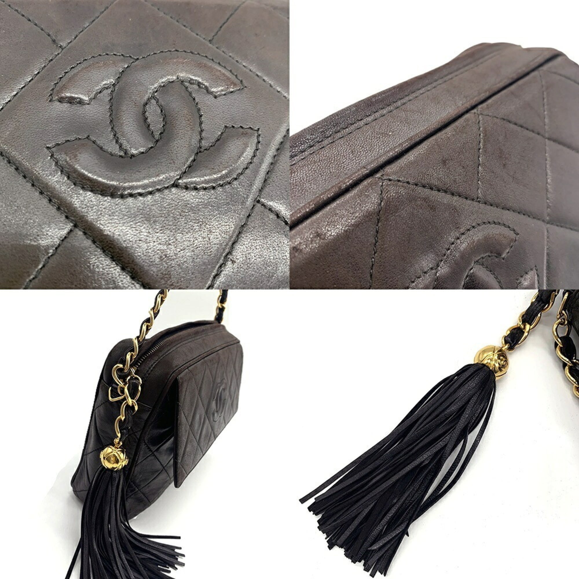 Chanel Dark Brown Leather Shoulder Bag (Pre-Owned)