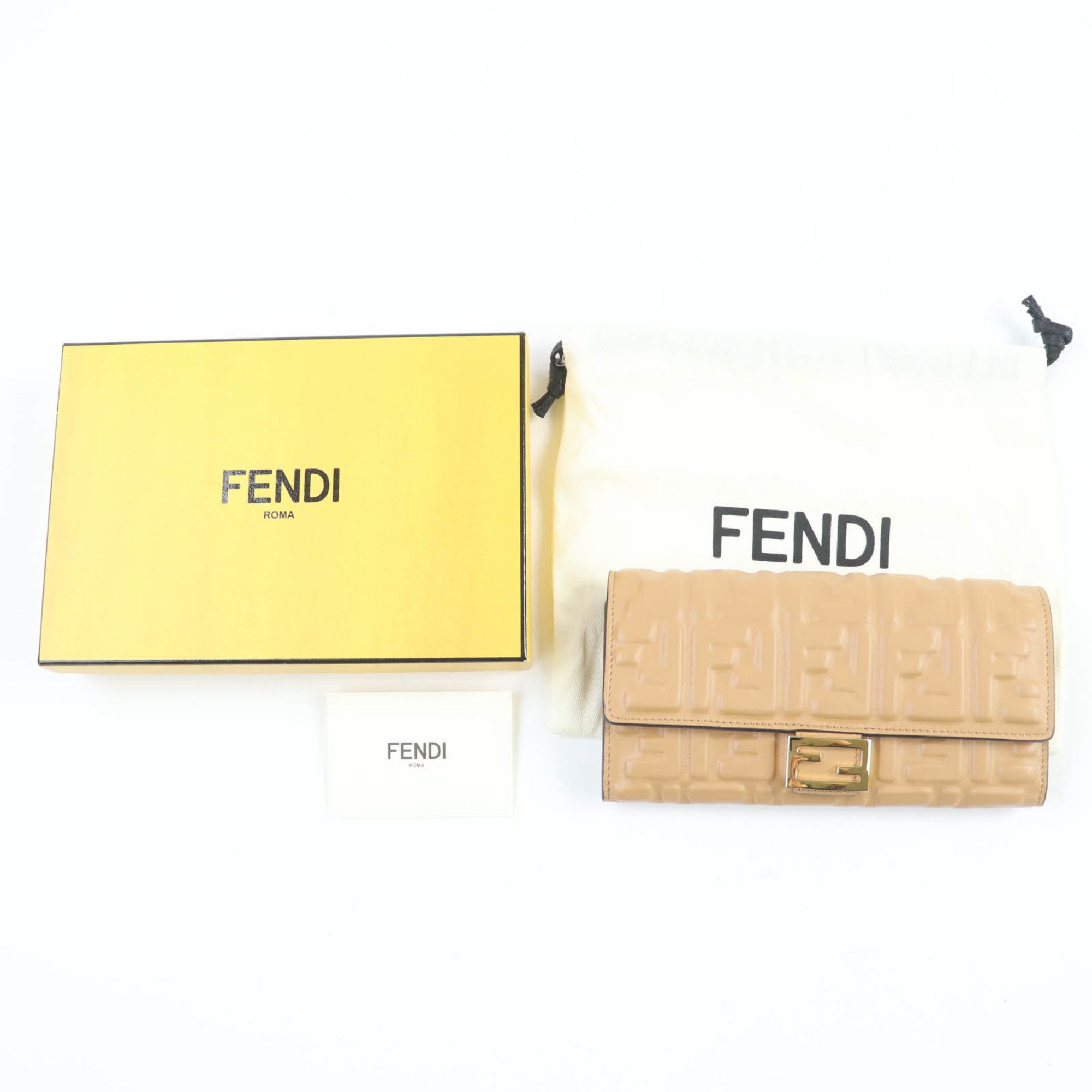 Fendi Brown Leather Long Wallet (Bi-Fold) (Pre-Owned)