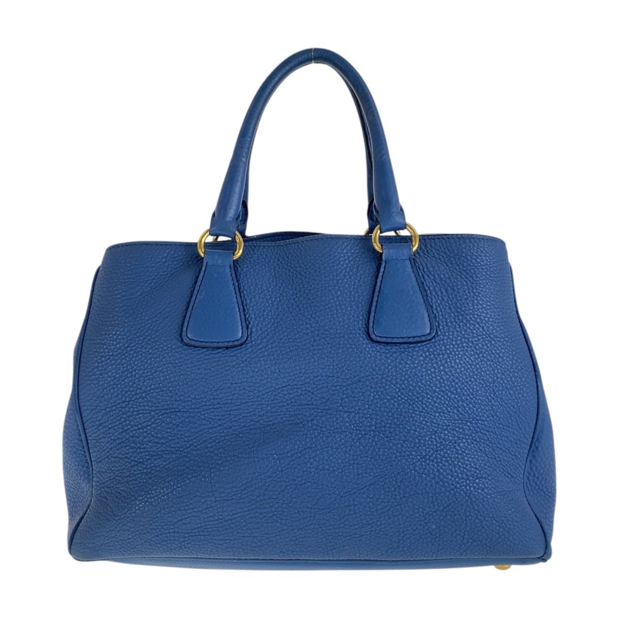 Prada Blue Leather Handbag Shoulder Bag (Pre-Owned)