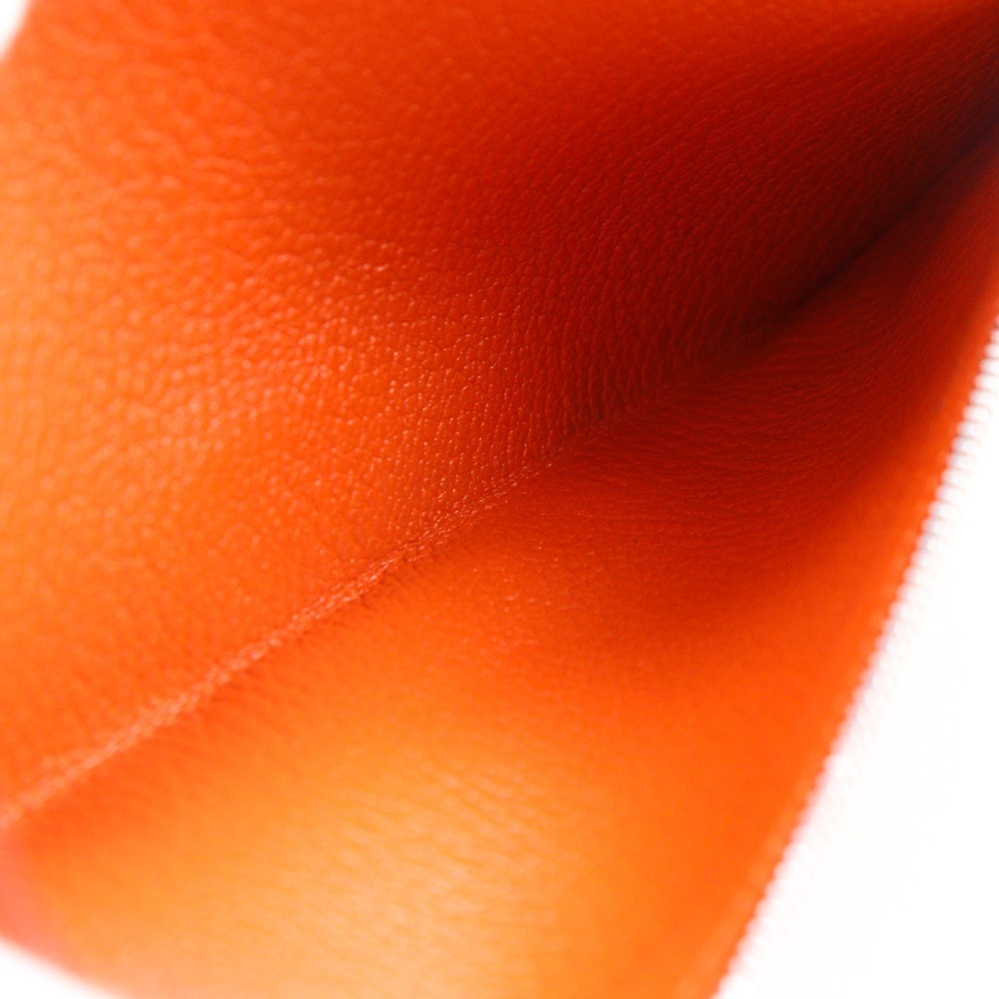 Hermes Orange Chevre Leather Long Wallet (Bi-Fold) (Pre-Owned)