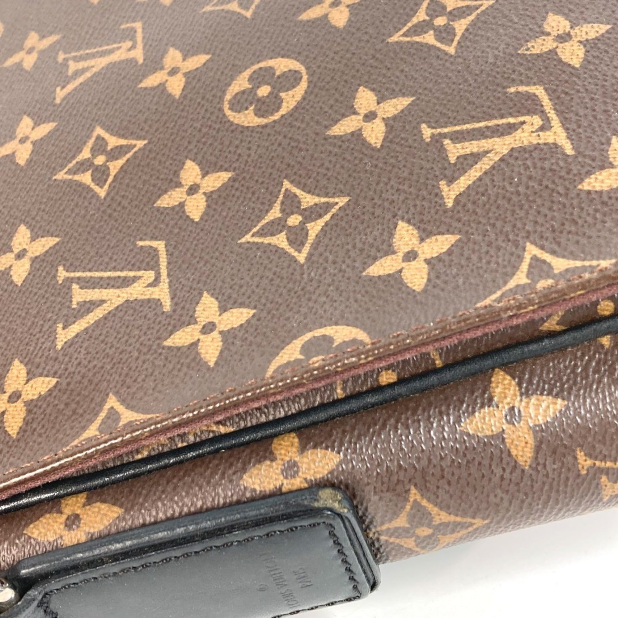Louis Vuitton Black Brown Monogram Messenger Bag Shoulder Bag (Pre-Owned)