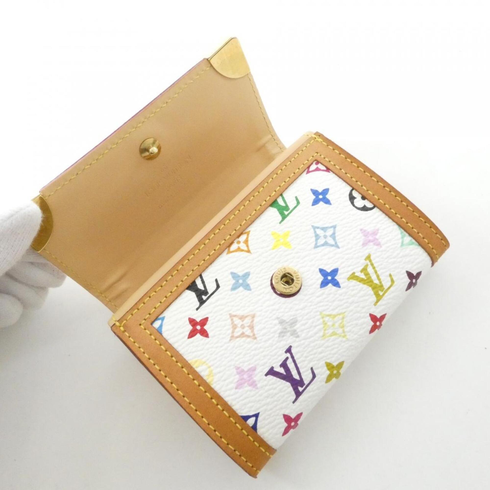 Louis Vuitton Multi-Color White Coated Canvas Coin Purse/Coin Case (Pre-Owned)