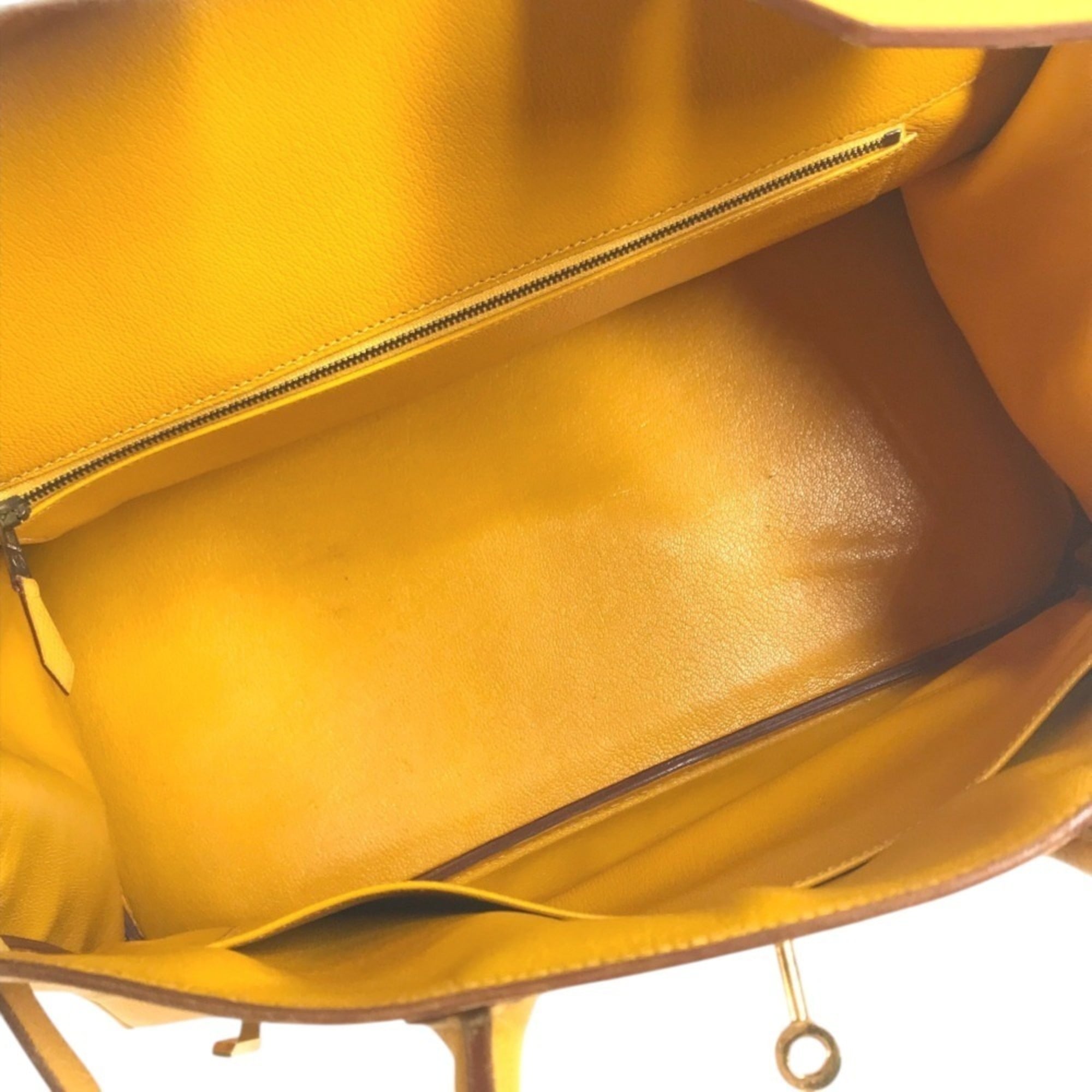 Hermes Jaune Yellow Leather Handbag Tote Bag (Pre-Owned)