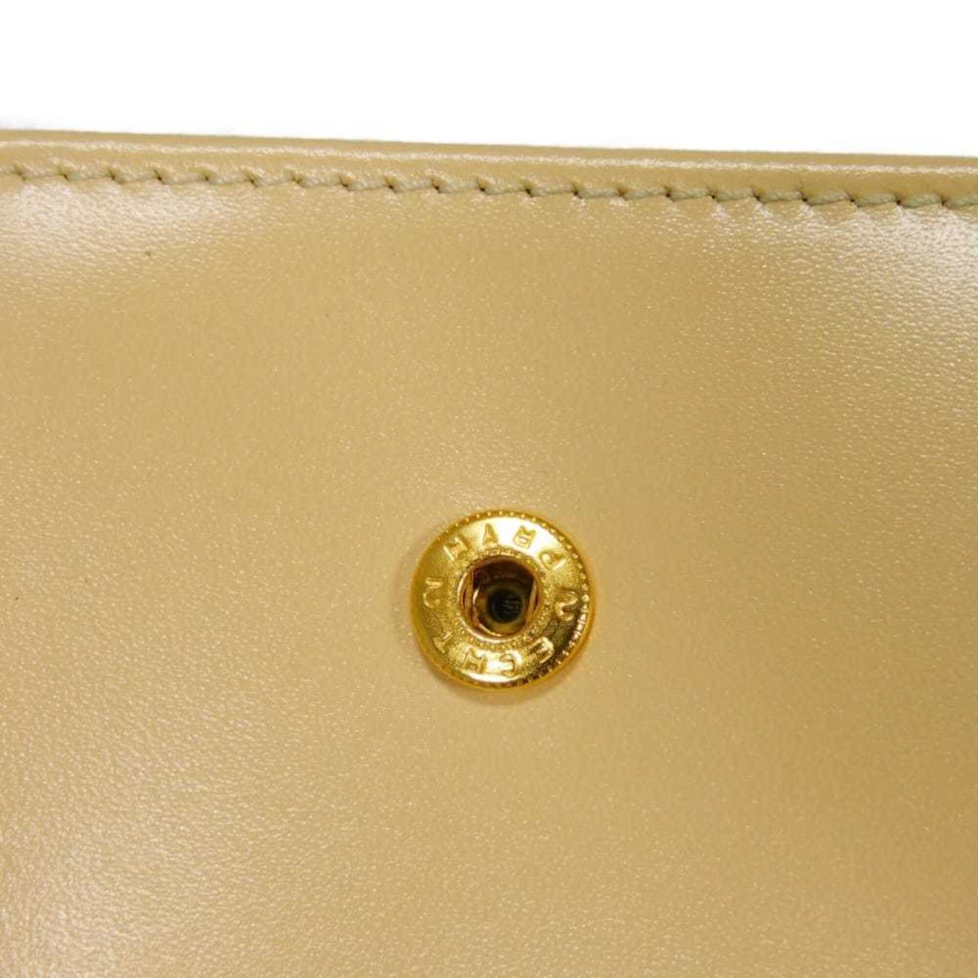 Bvlgari Beige Leather Wallet (Bi-Fold) (Pre-Owned)